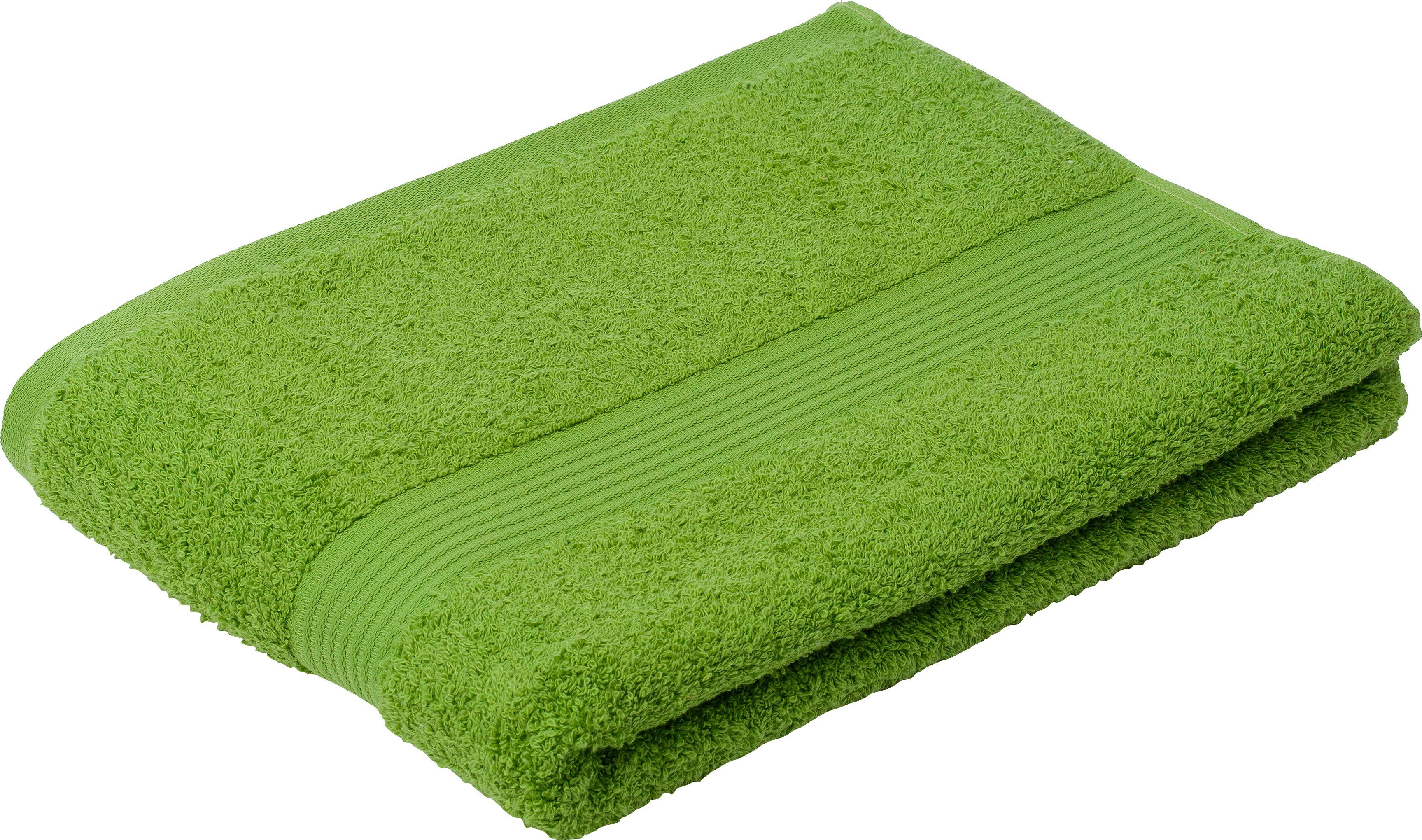 Gözze Badlaken New York moderne unikleuren, gestructureerde rand, 100% katoen, in 2 afmetingen (1 stuk) handdoeken maat 100 cm x 150 cm groen