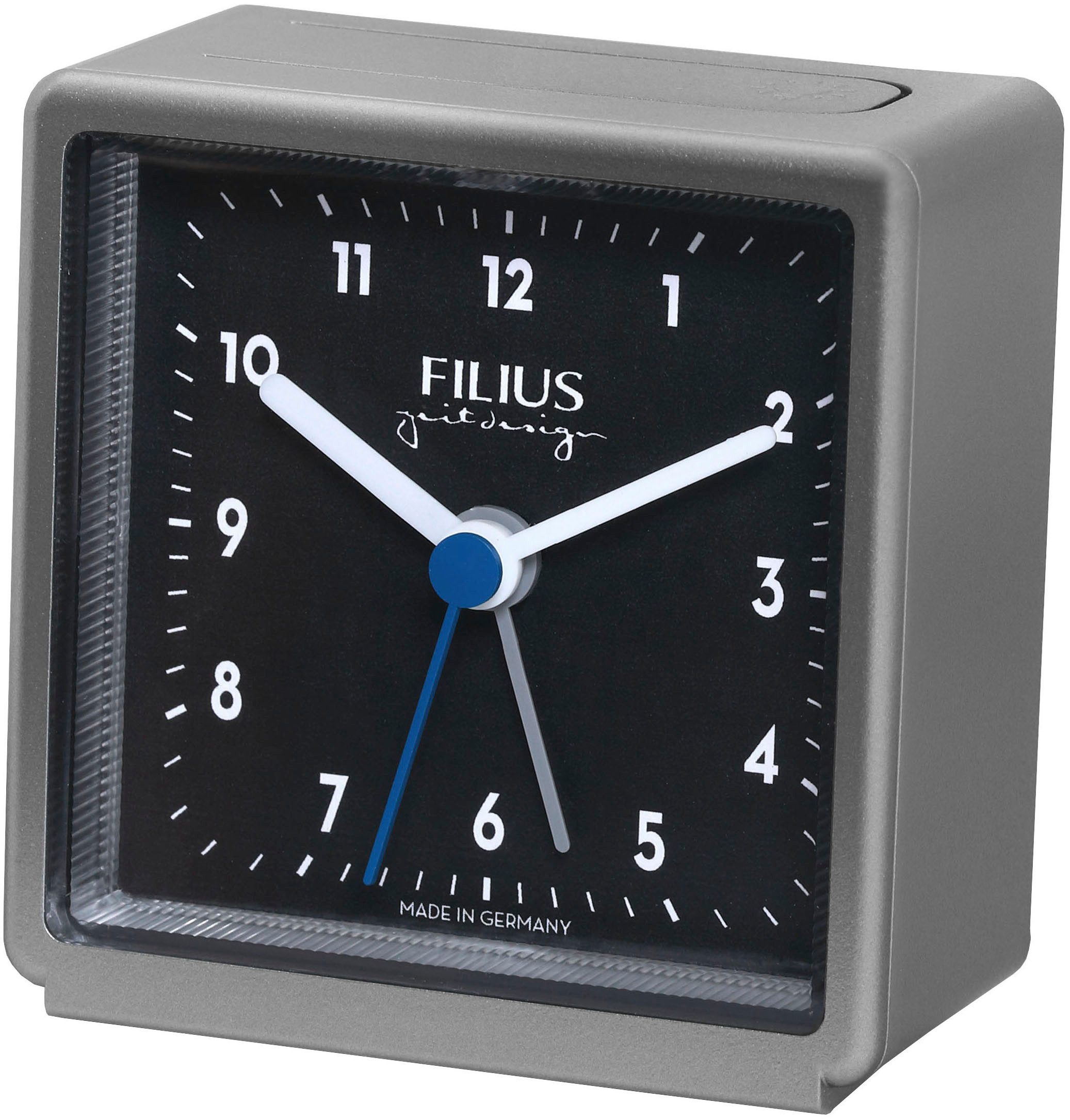 FILIUS zeitdesign Kwarts-wekker Made in Germany schoolspullen grijs