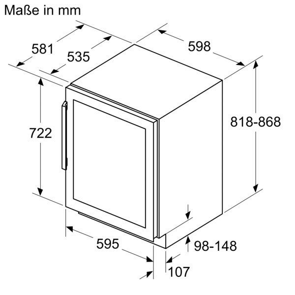 NEFF Drankenkoelkast KU9213HG0, 81,8 cm x 59,8 cm, 2 temperatuurzones voor de individuele aanpassing van de behoeften