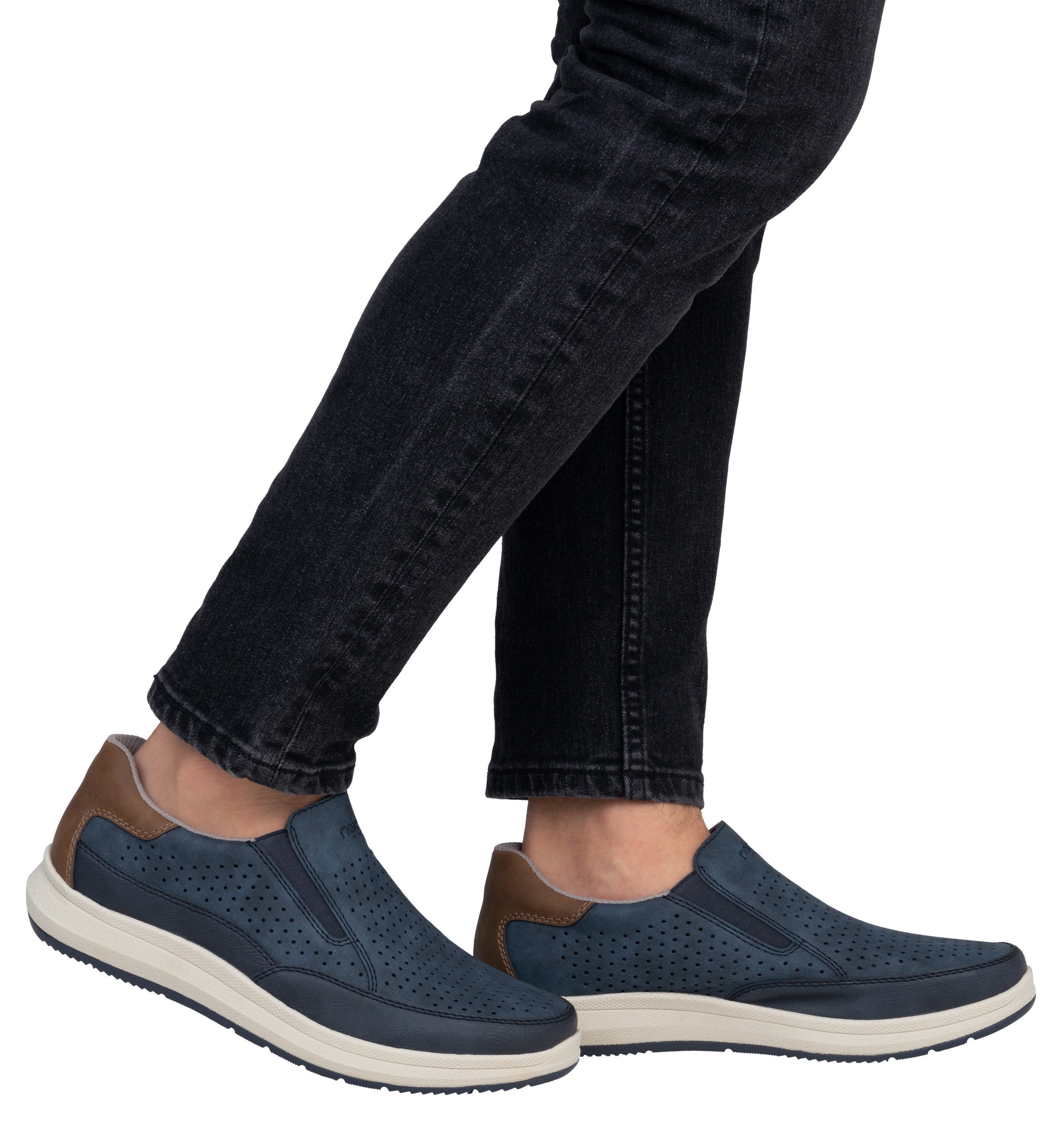 Rieker Slip-on sneakers , slipper, instapschoen, lage schoen met zij-elastische inzetten