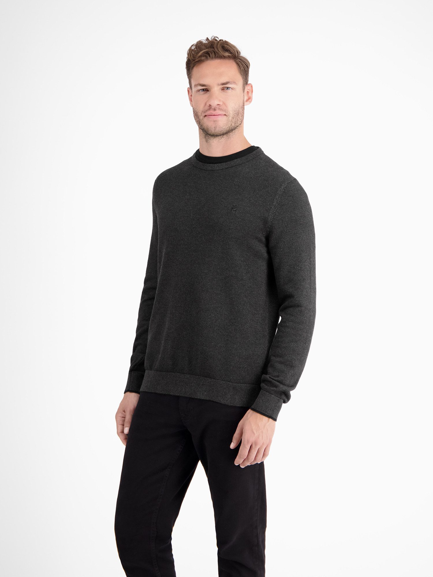 Lerros Gebreide trui LERROS lichte gebreide pullover met smalle ribstructuur