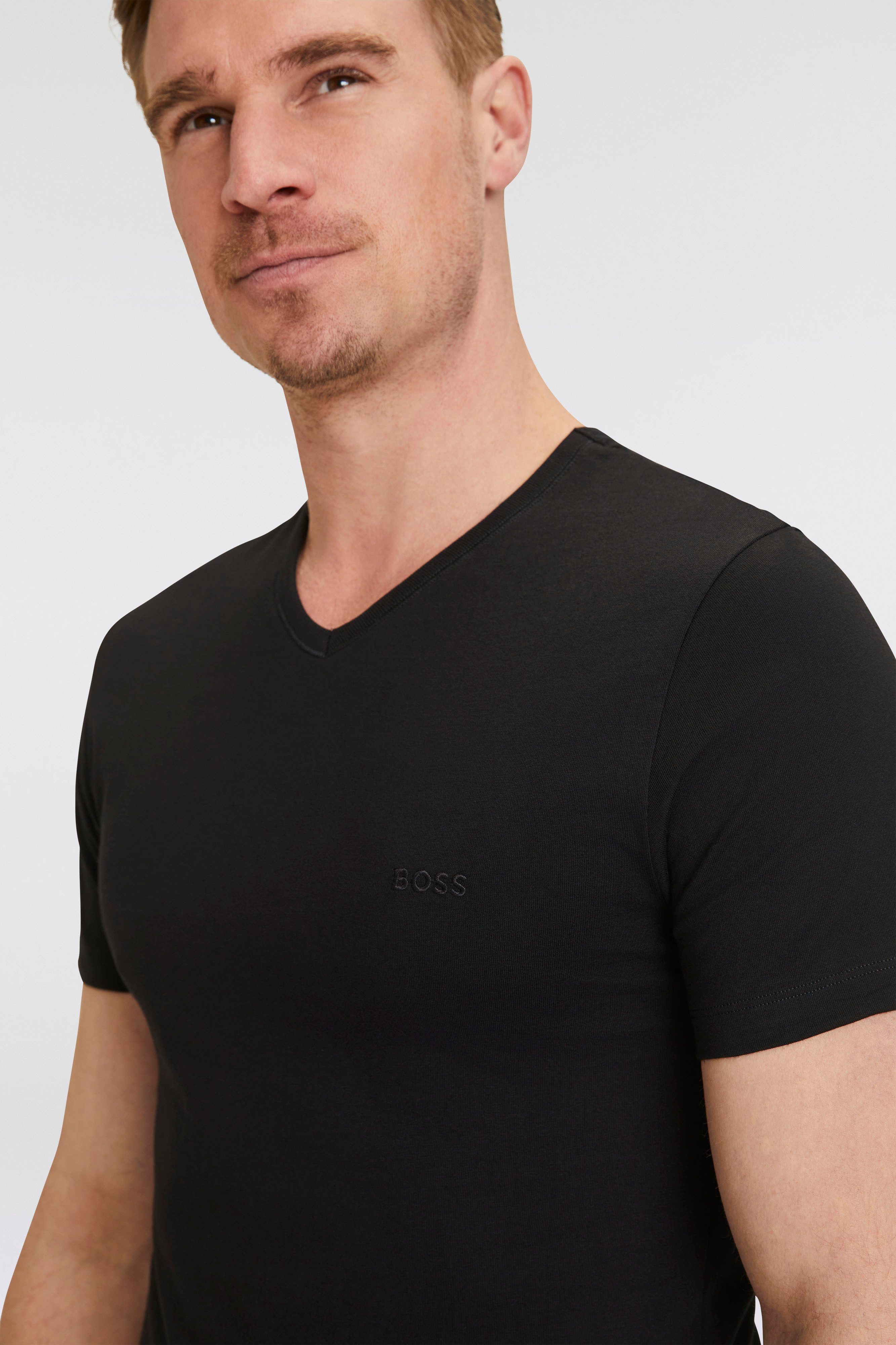 BOSS Shirt met V-hals T-shirt VN 3P Co (set)