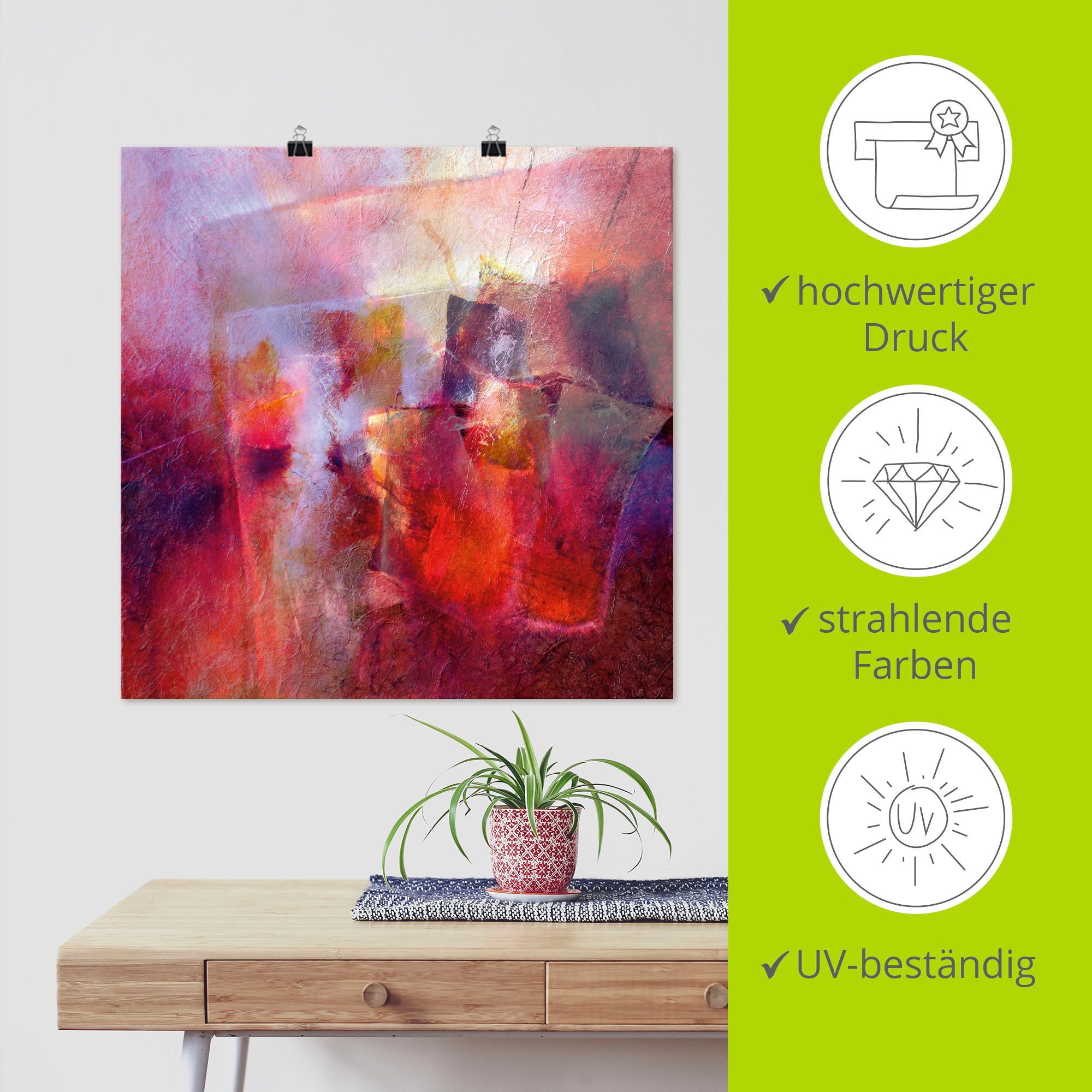 Artland Artprint Zomer abstract als artprint op linnen, poster in verschillende formaten maten