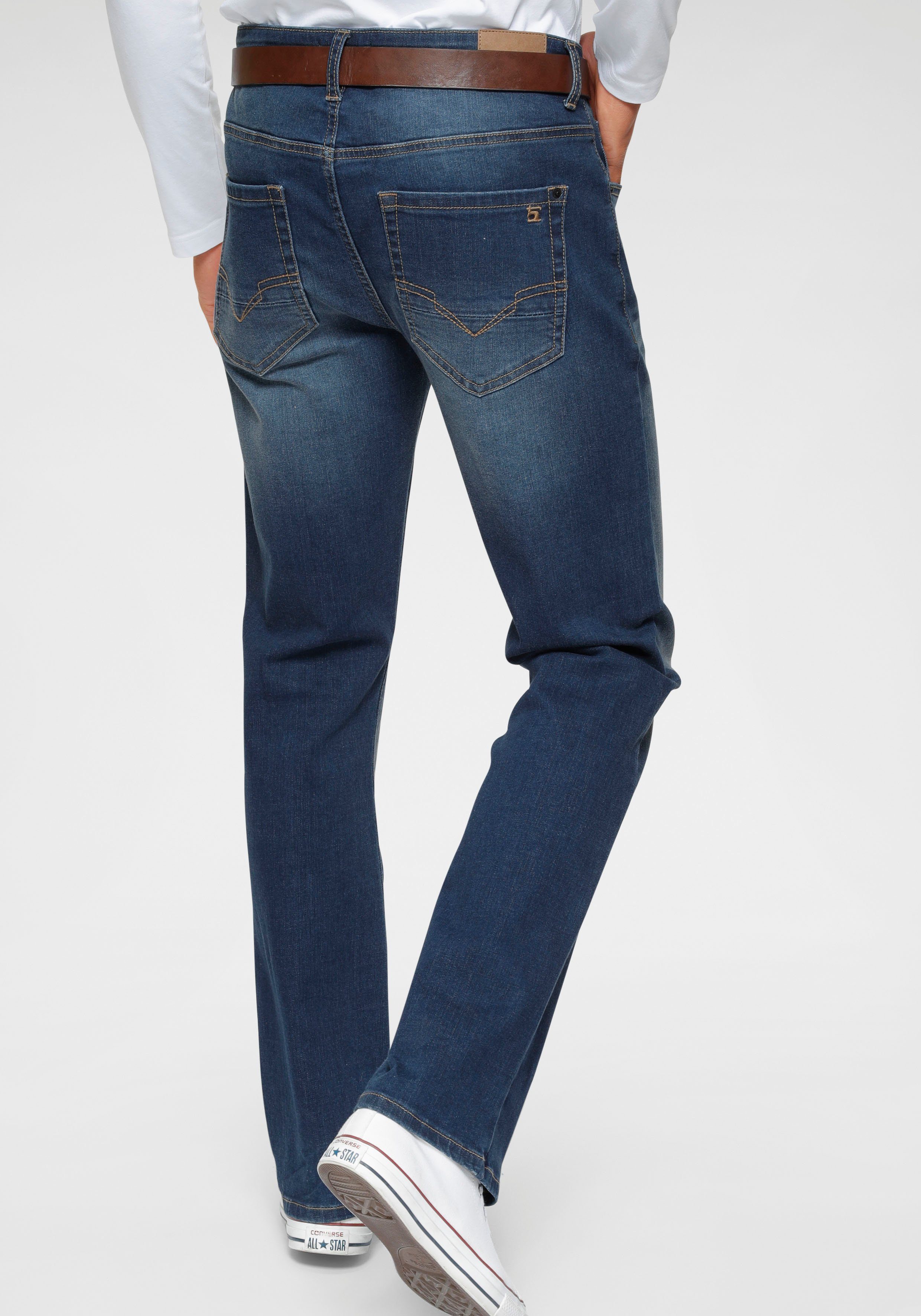H.I.S Bootcut jeans BOOTH Ecologische, waterbesparende productie door ozon wash (set, Met een afneembare riem)