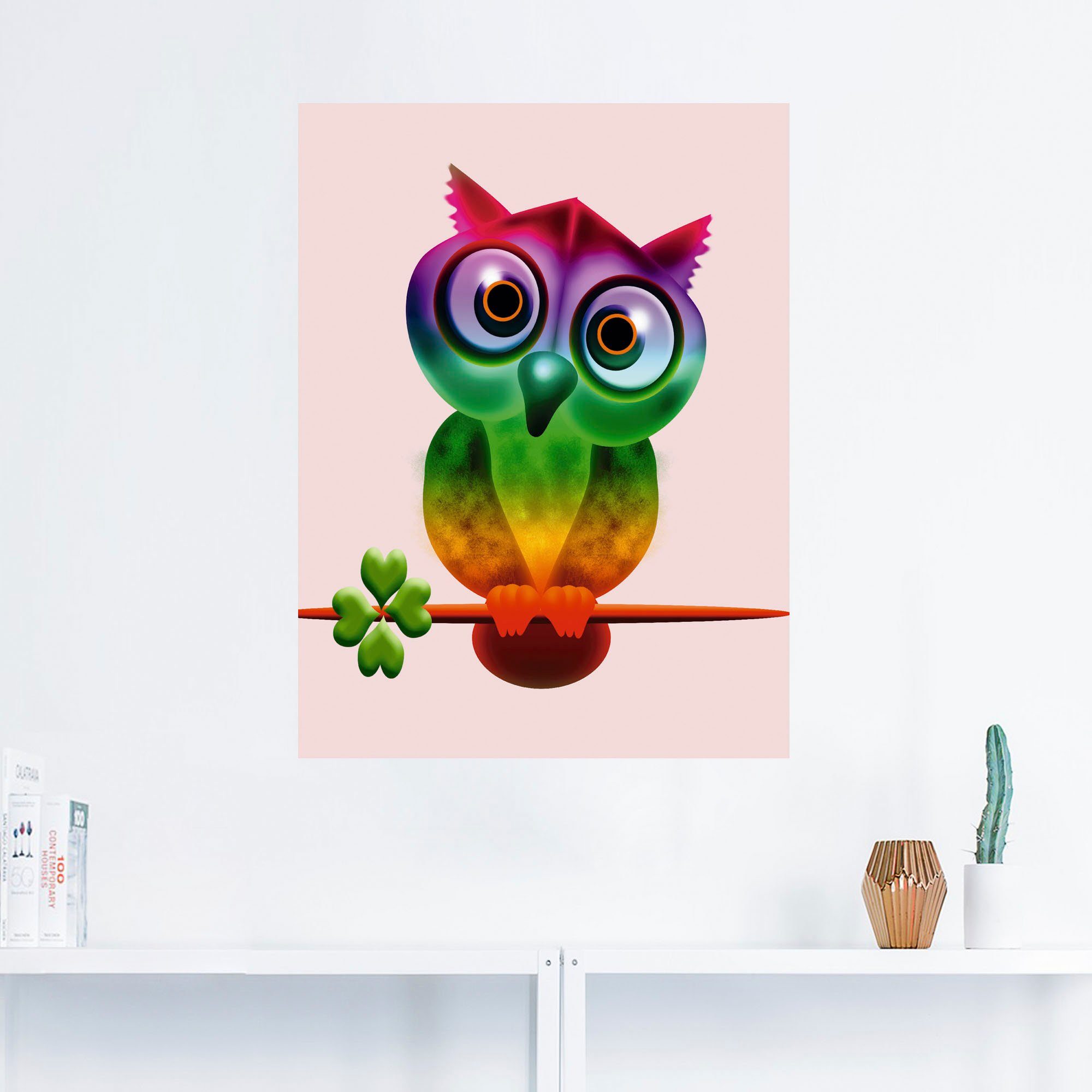 Artland Artprint Veelkleurige uil als poster, muursticker in verschillende maten
