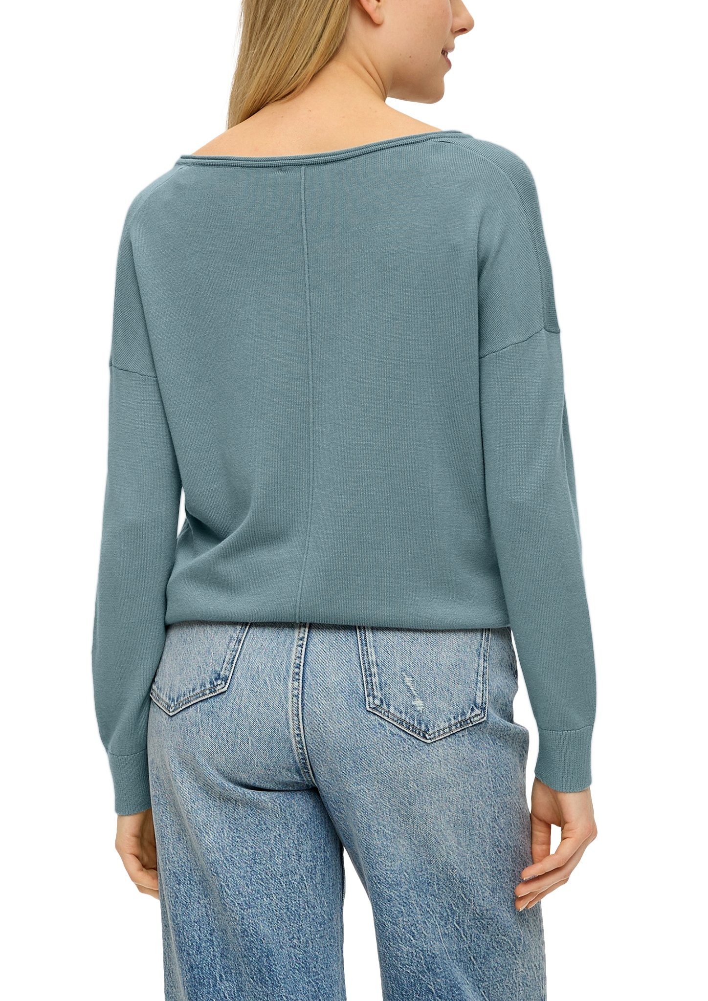 s.Oliver Trui met ronde hals met drop-shoulder naad ontwerp