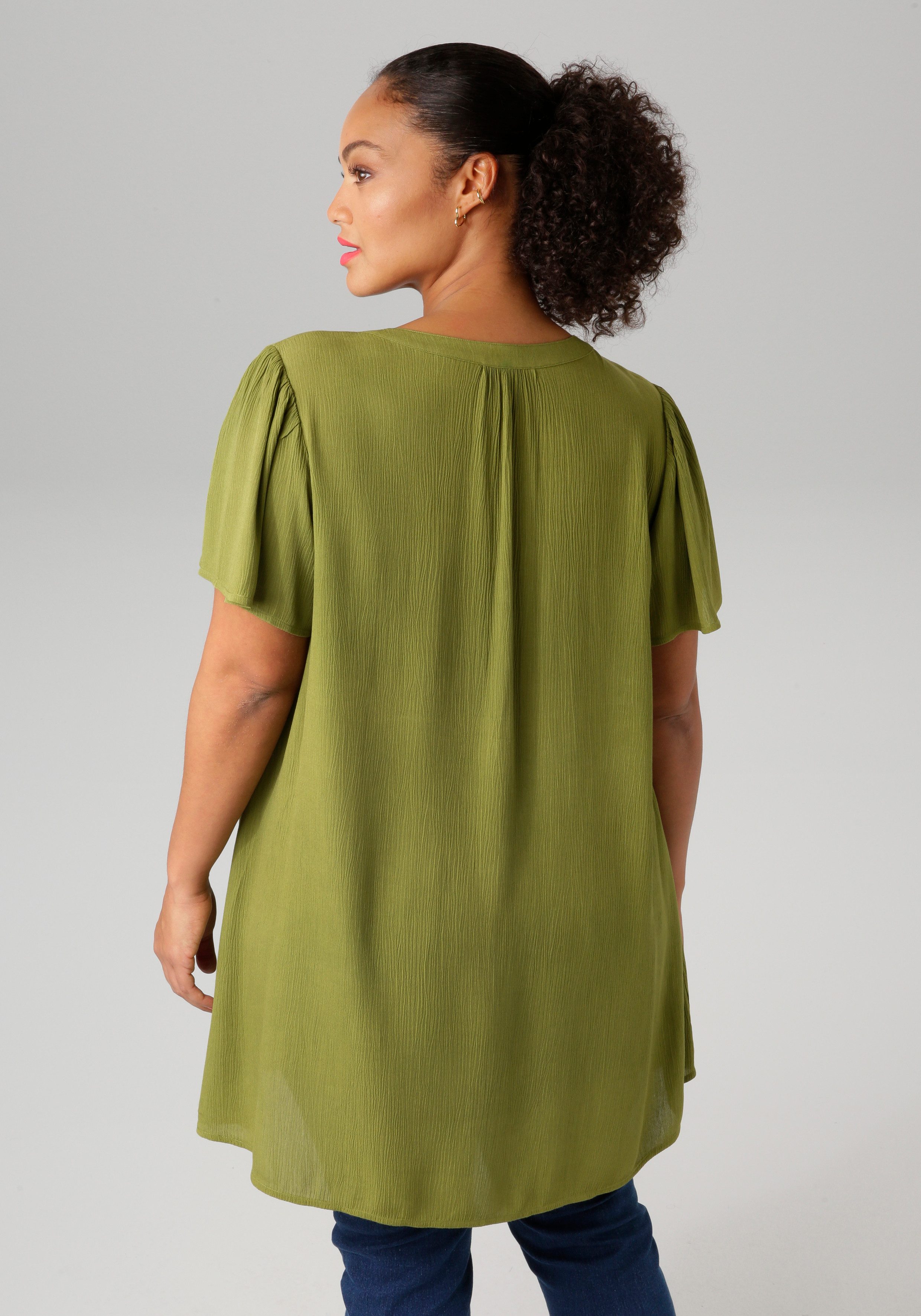 Aniston PLUS Lange blouse in trendy crepe-kwaliteit - nieuwe collectie
