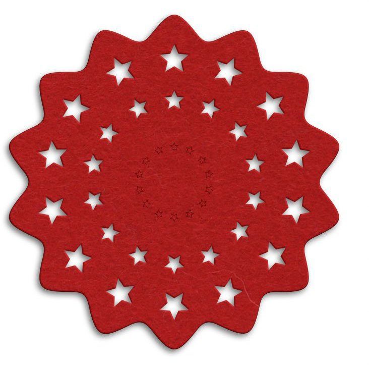 Wall-Art Tafellaken Rode kerstboomrok sterren (1 stuk)