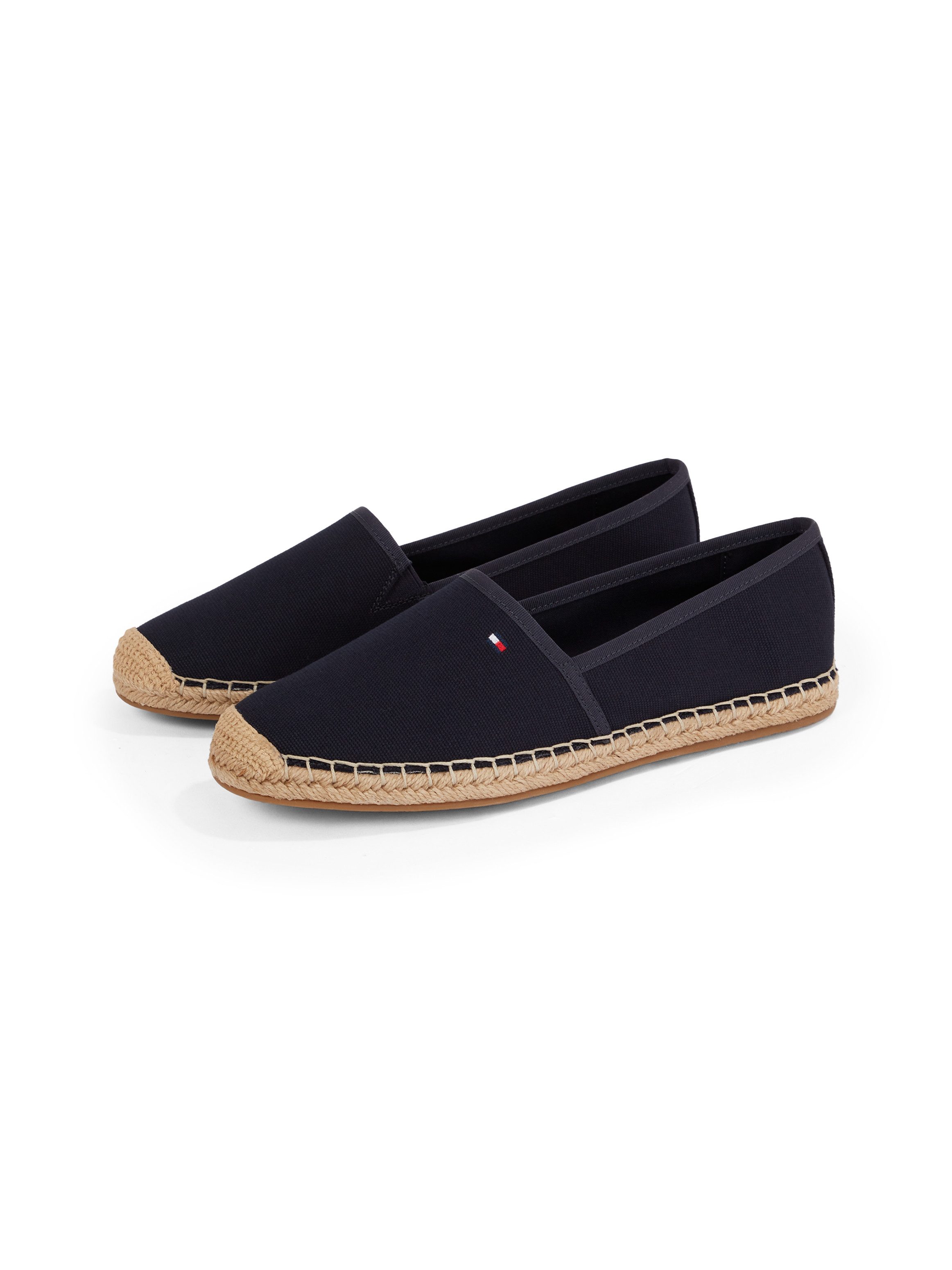Tommy Hilfiger Espadrilles FLAG CANVAS ESPADRILLE , slippers, flats, comfortabele schoen met bamboe bekleding en decoratieve naden