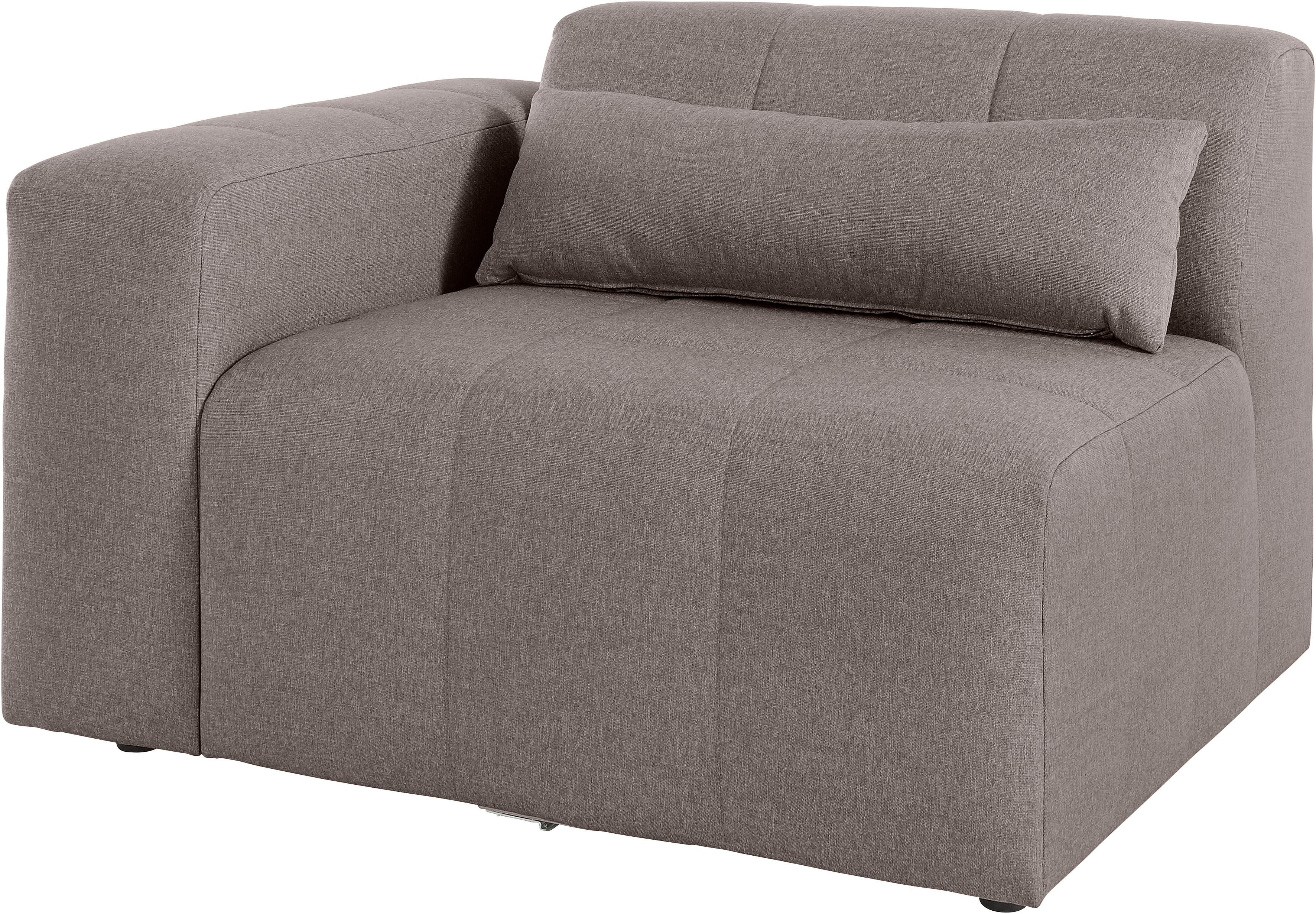 LeGer Home by Lena Gercke Sofaelement Maileen Module fauteuil met armleuning, te verbinden met andere modules van de serie bruin, modulaire banken,
