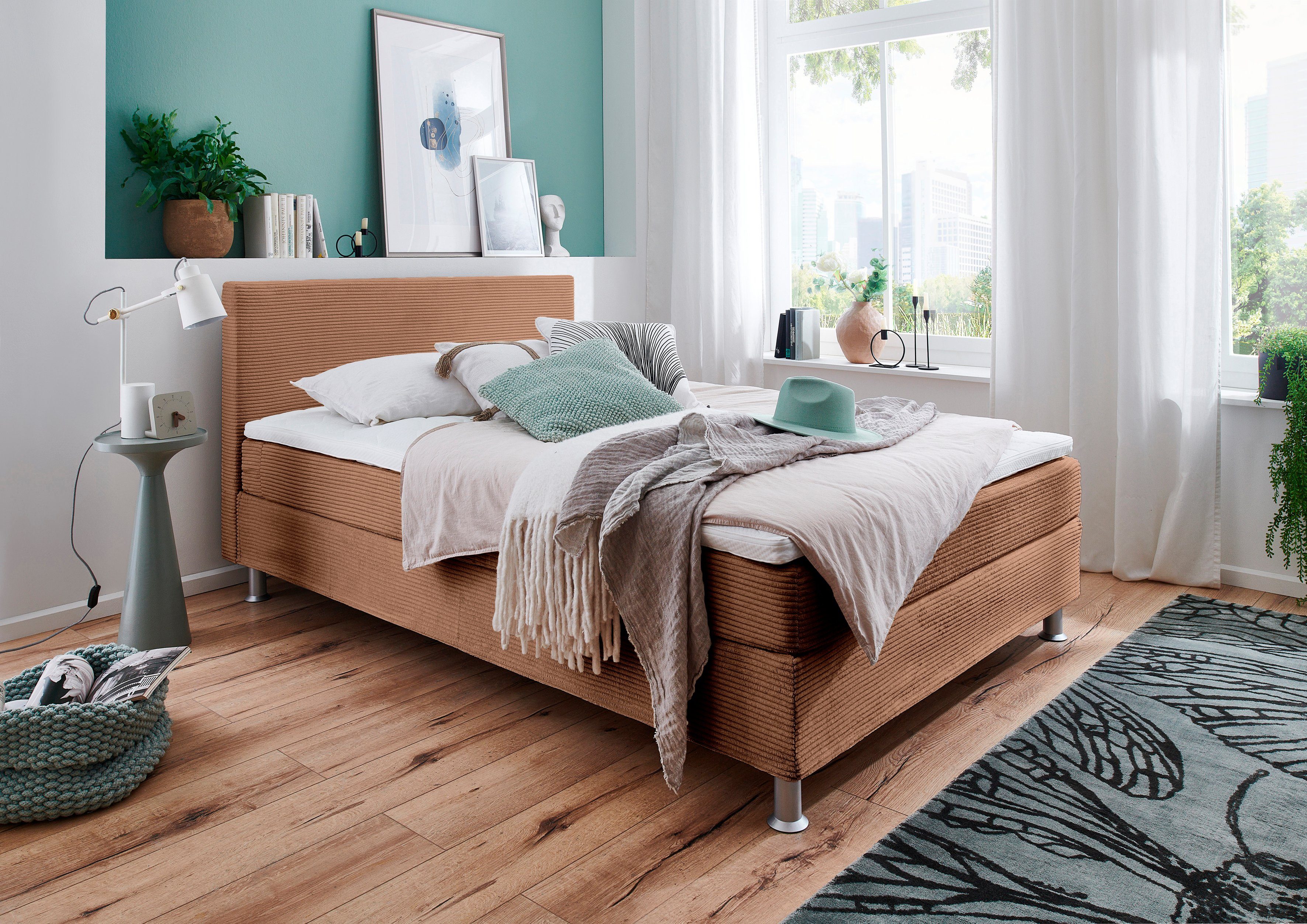 ATLANTIC home collection Boxspring Edison inclusief bonell-binnenveringsmatras en topmatras