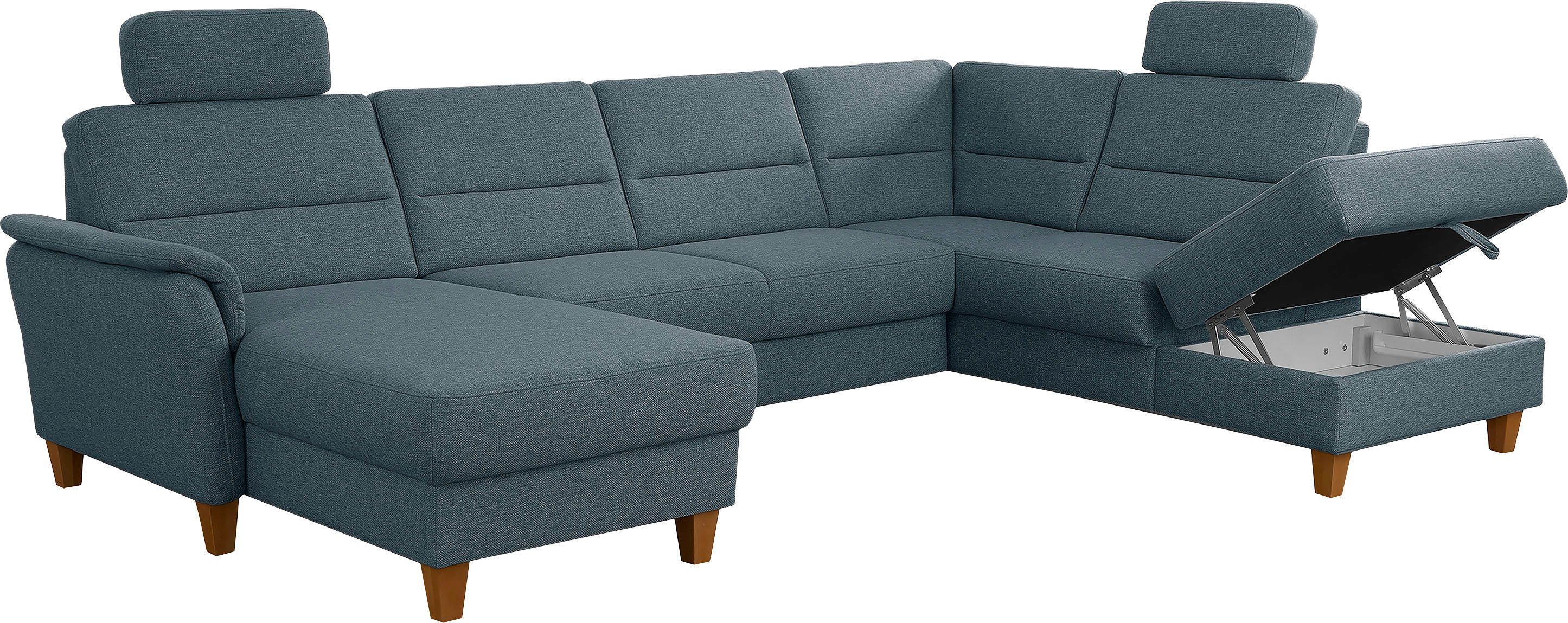 Home affaire Zithoek Palmera U-vorm, B: 308 cm optioneel bedfunctie & bedlade, veerkern