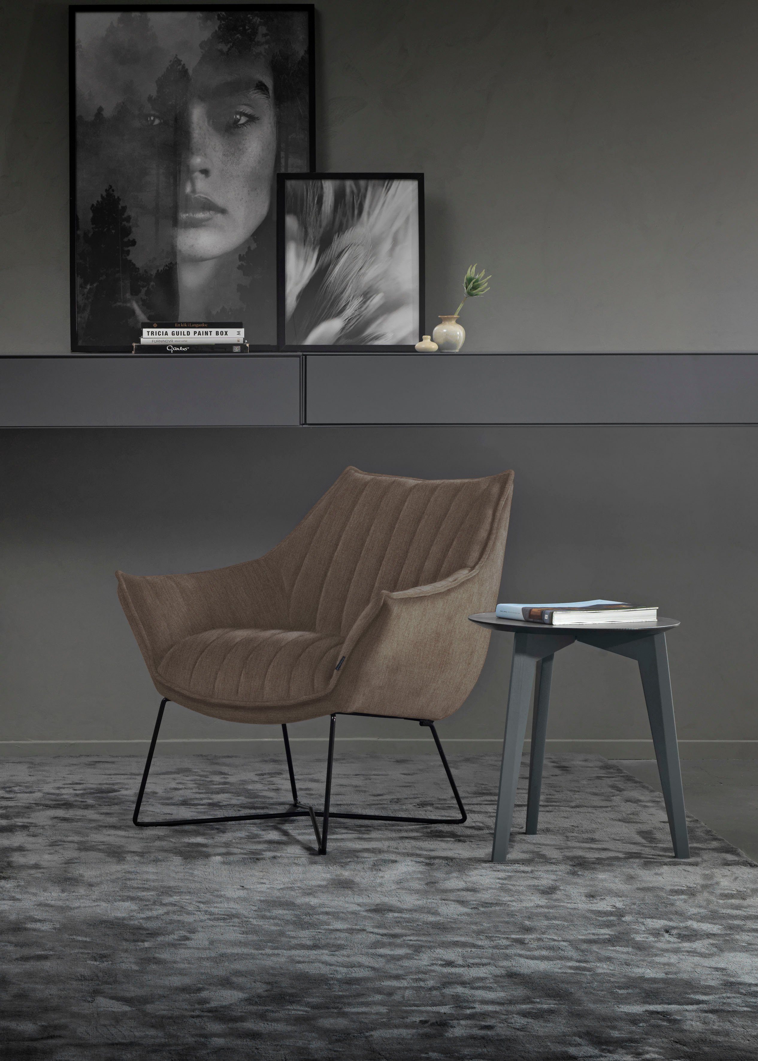 furninova Loungestoel Egon Quilt prettige loungestoel met aantrekkelijke decoratieve naden, in scandinavisch design