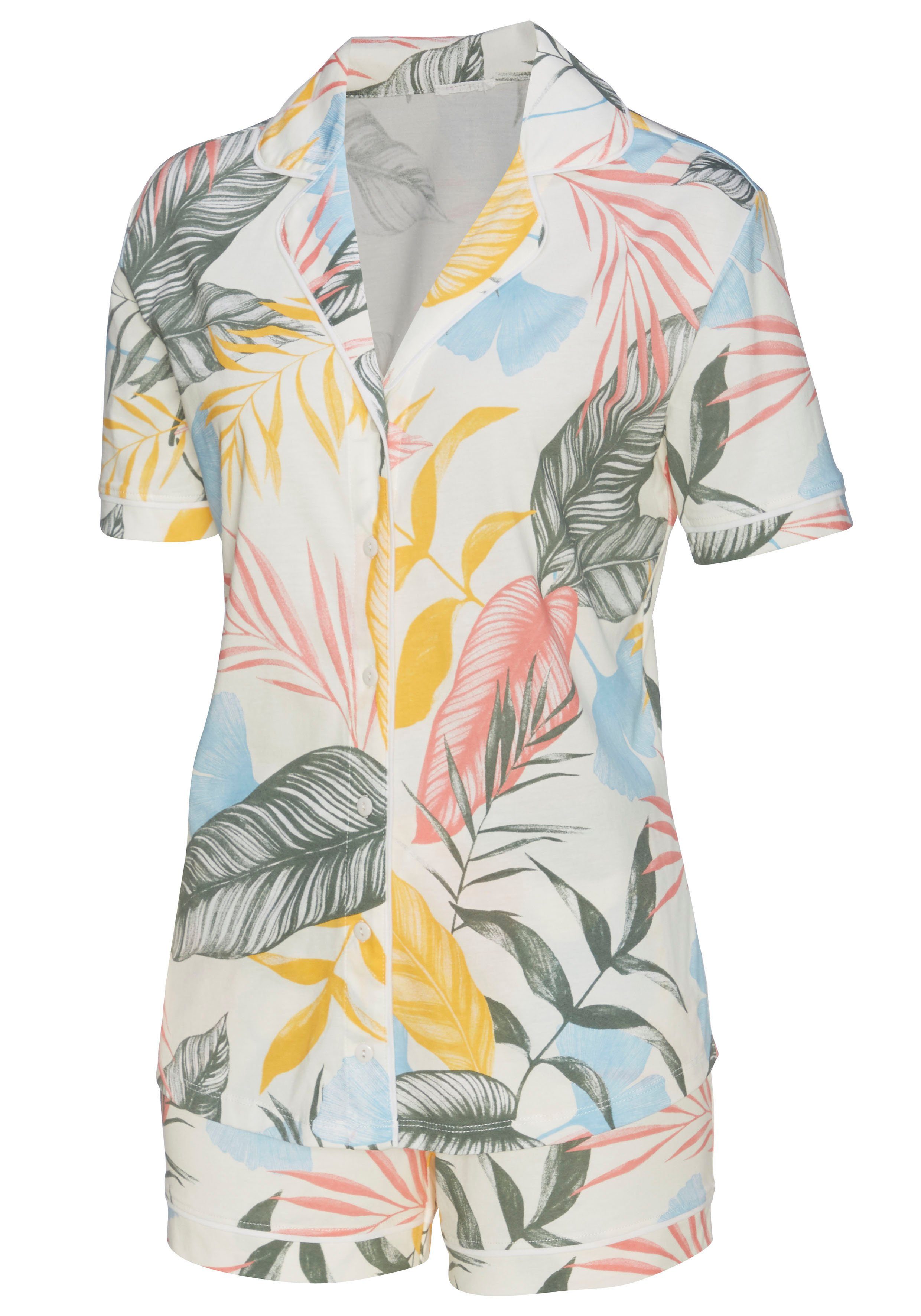 Vivance Dreams Shortama met bloemenprint (2-delig, 1 stuk)