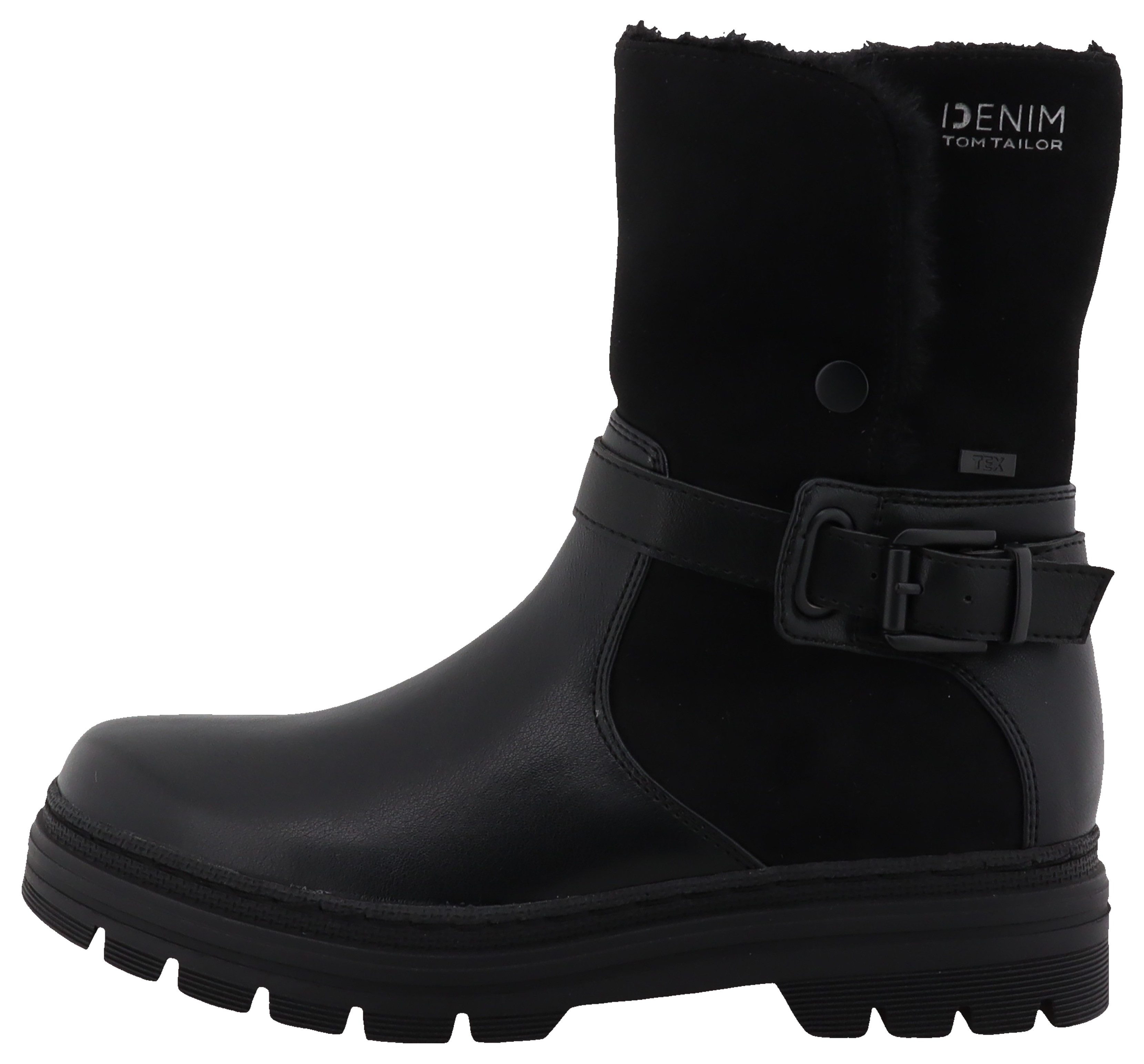 Tom Tailor Winterlaarsjes hakken, winterlaarzen, enkellaars met decoratieve gesp
