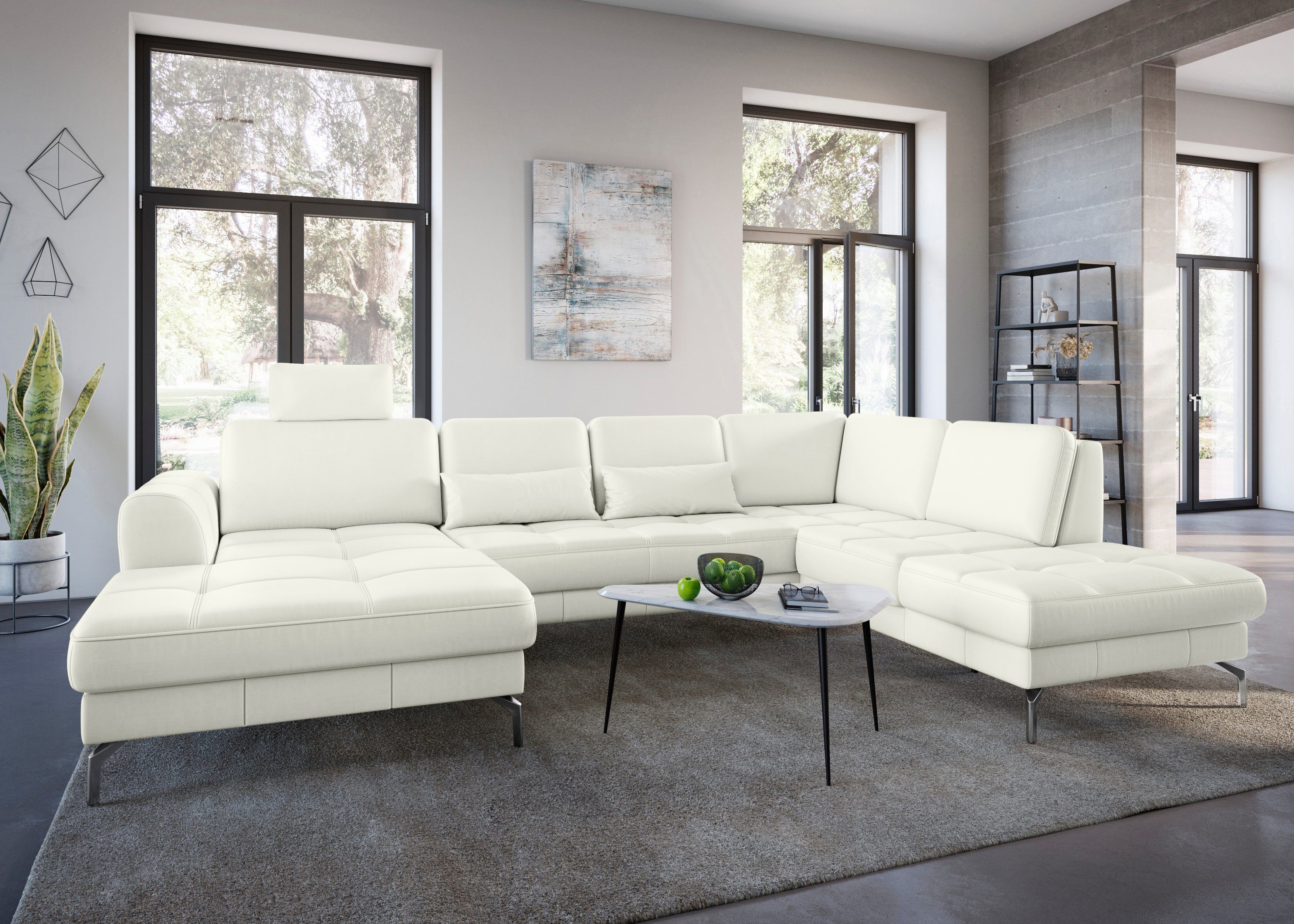 sit&more Zithoek Bendigo U-vorm inclusief zitdiepteverstelling, bodemvrijheid 15 cm, in 2 pootkleuren