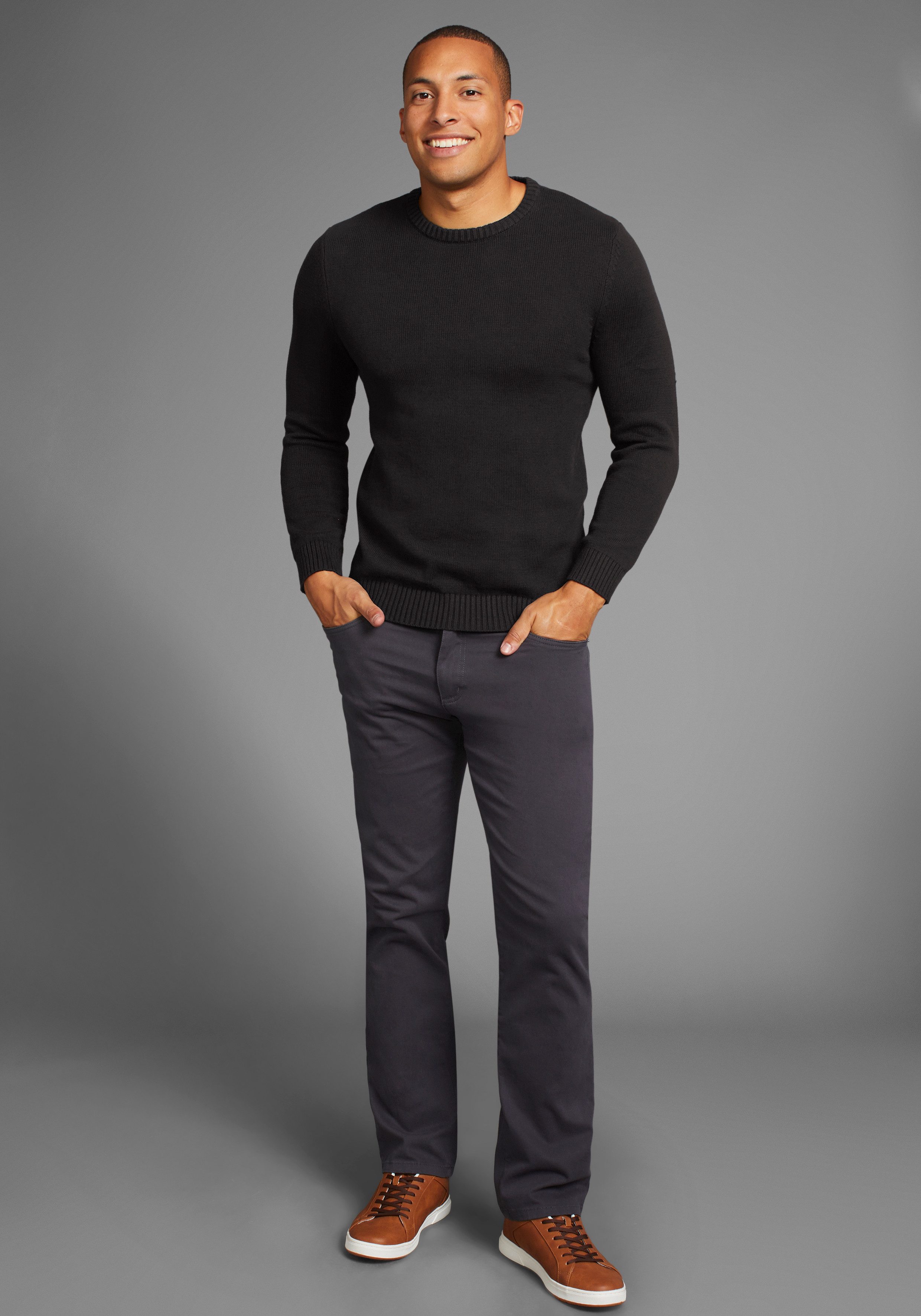 Man's World Trui met ronde hals CIRCULAR COLLECTION-GOTS gecertificeerd