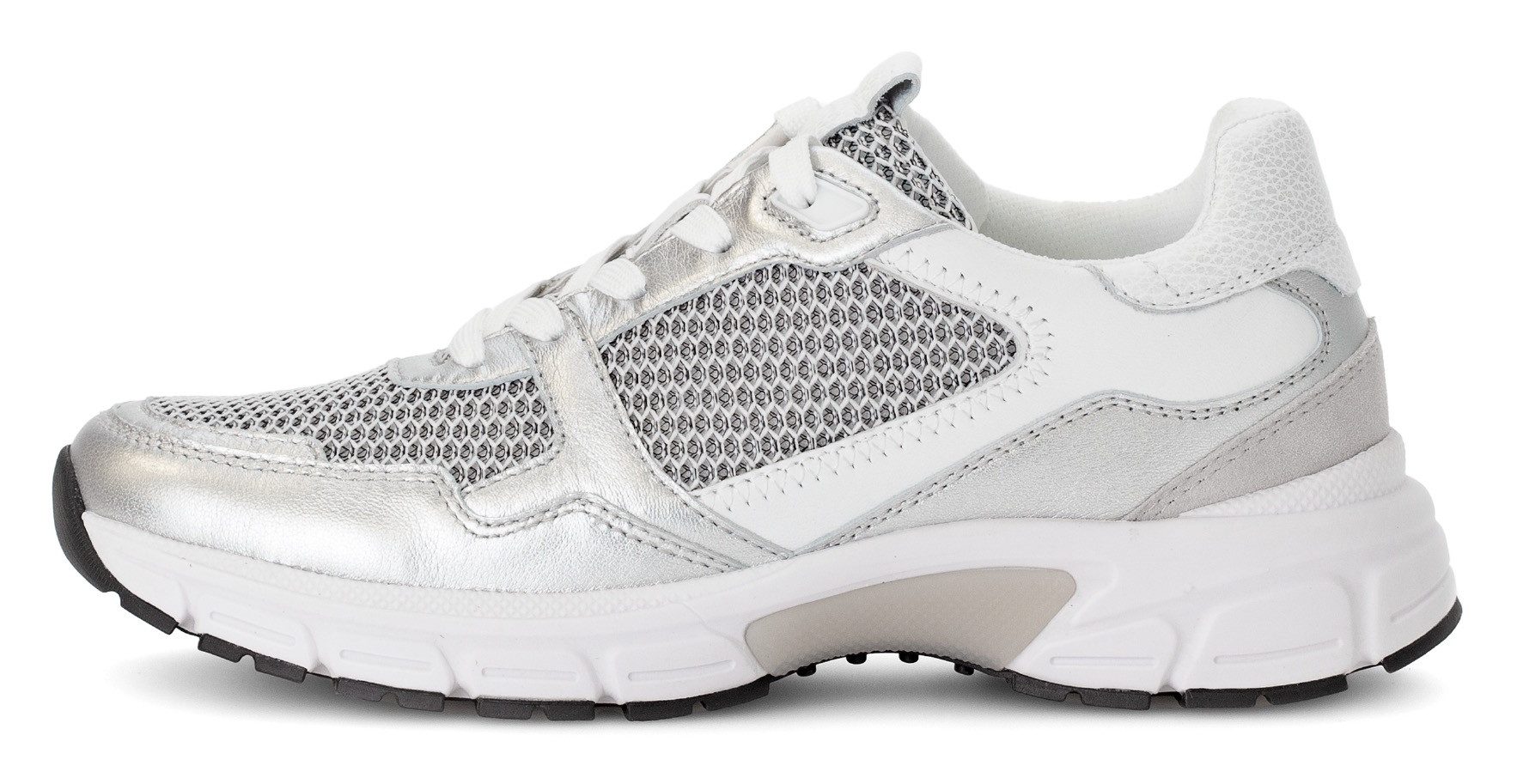 Gabor Sneakers met sleehak Florence , vrijetijdsschoen, lage schoen, veterschoen, contrastafwerking, breedte g (=breed)