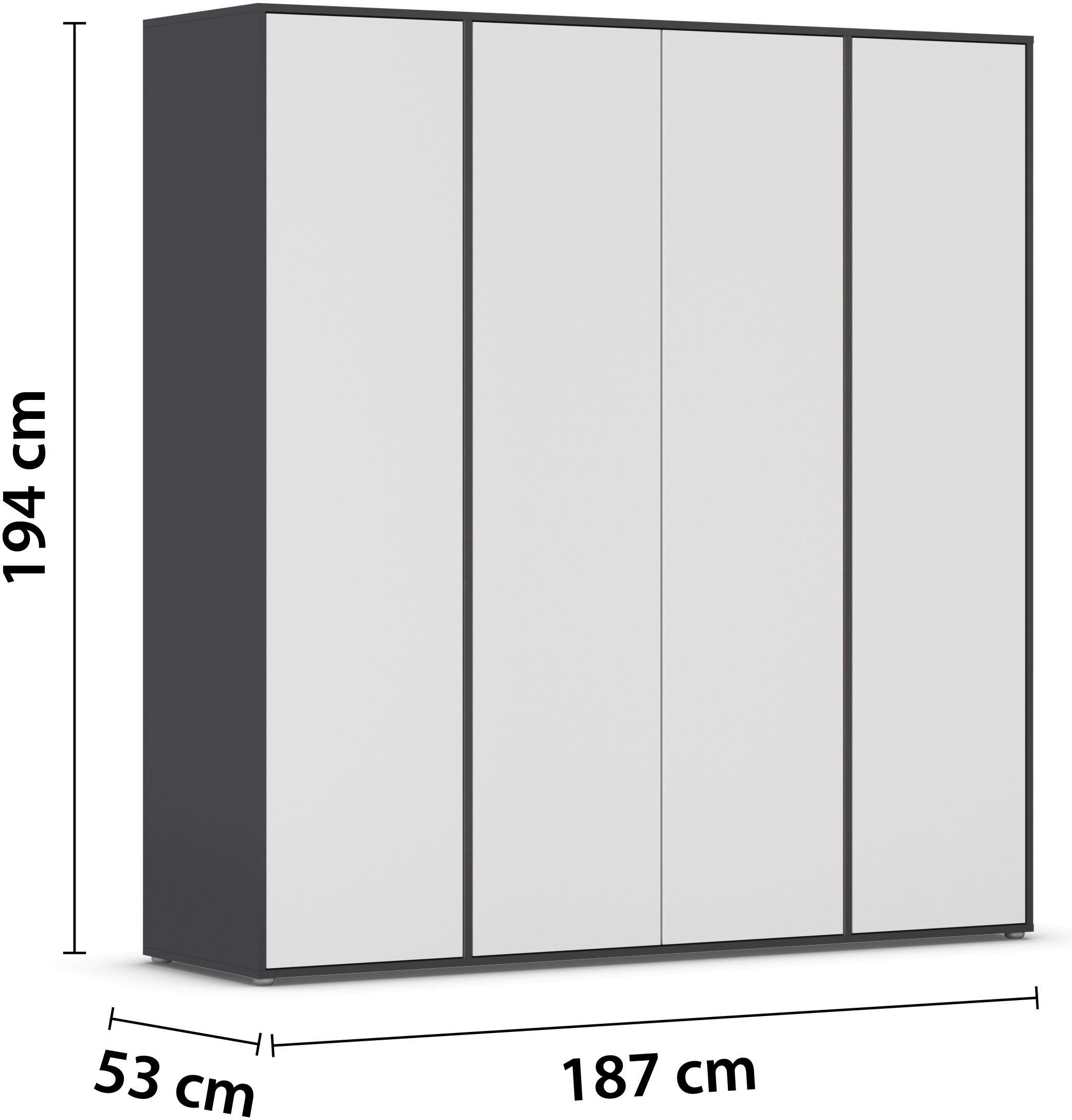 rauch Draaideurkast Kledingkast Kast Garderobe Wasmand NABILA veel Opbergruimte in 2 breedtes met push-to-open functie bestseller made in germany