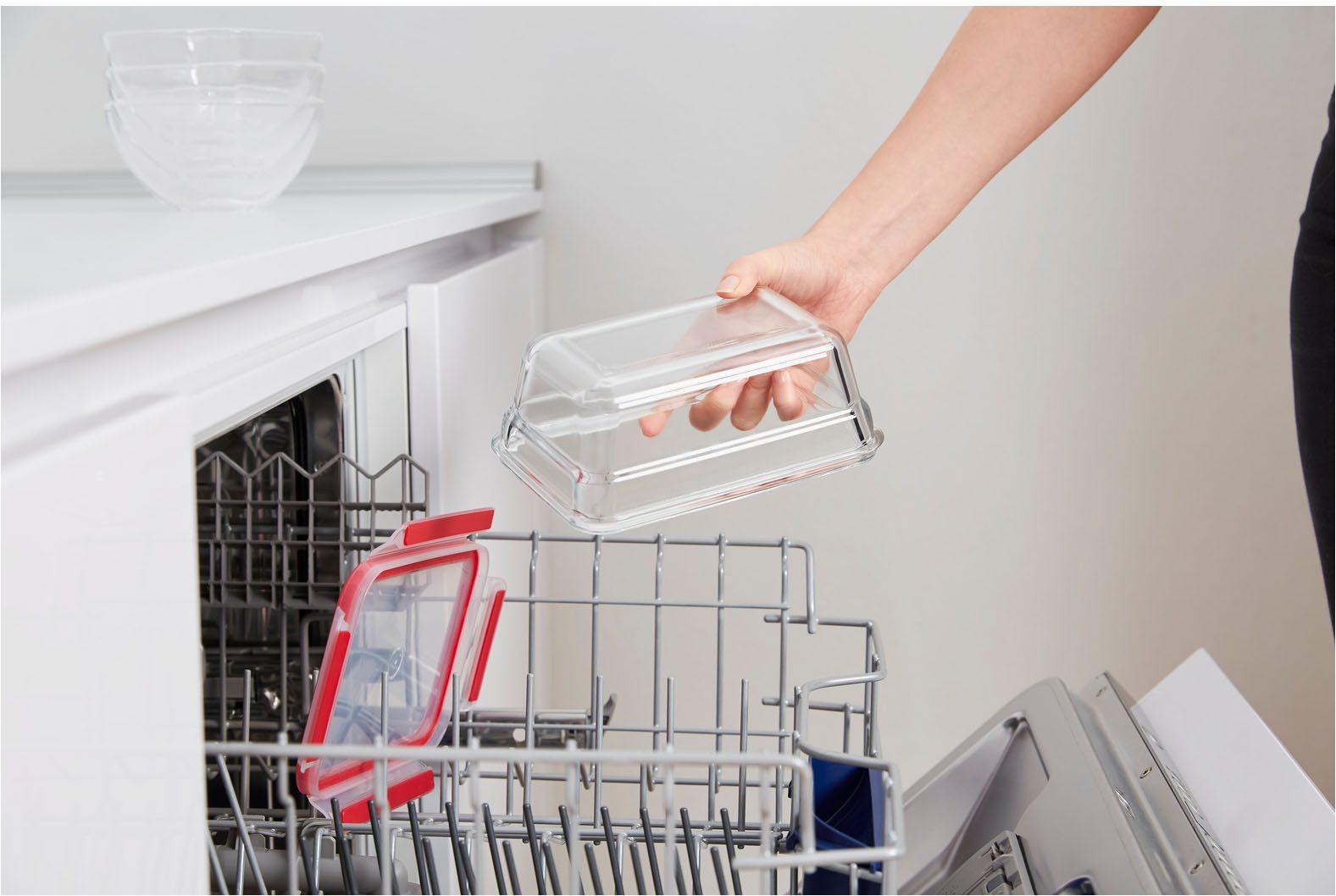 Emsa Vershoudtrommel Clip & Close Glas Set, rechthoekig, 100 % dichte opbergdozen (set, 4-delig)