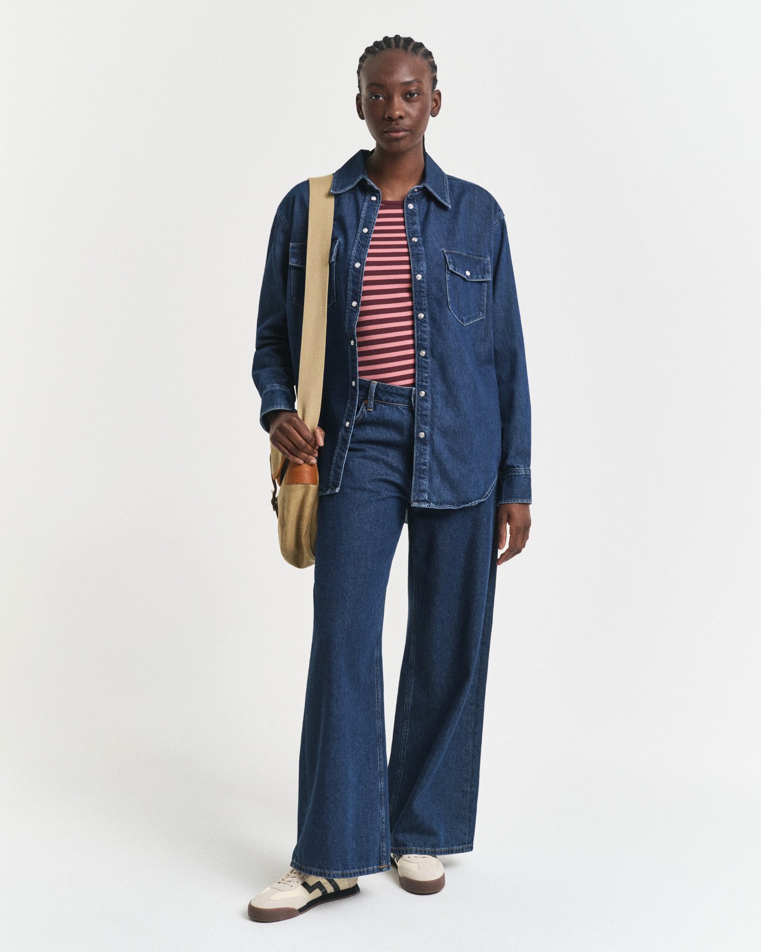Gant Shirt met lange mouwen SLIM STRIPED 1X1 RIBBED LS T-SHIRT