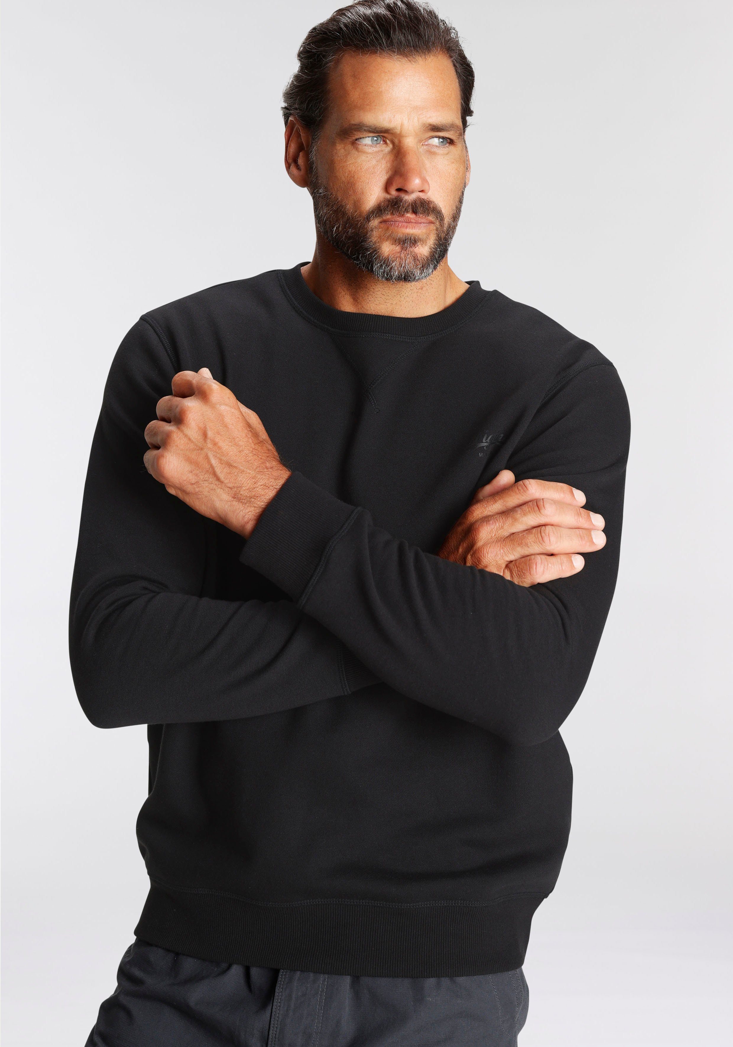 Man's World Sweatshirt Lange mouwen basic-stijl effen ronde hals