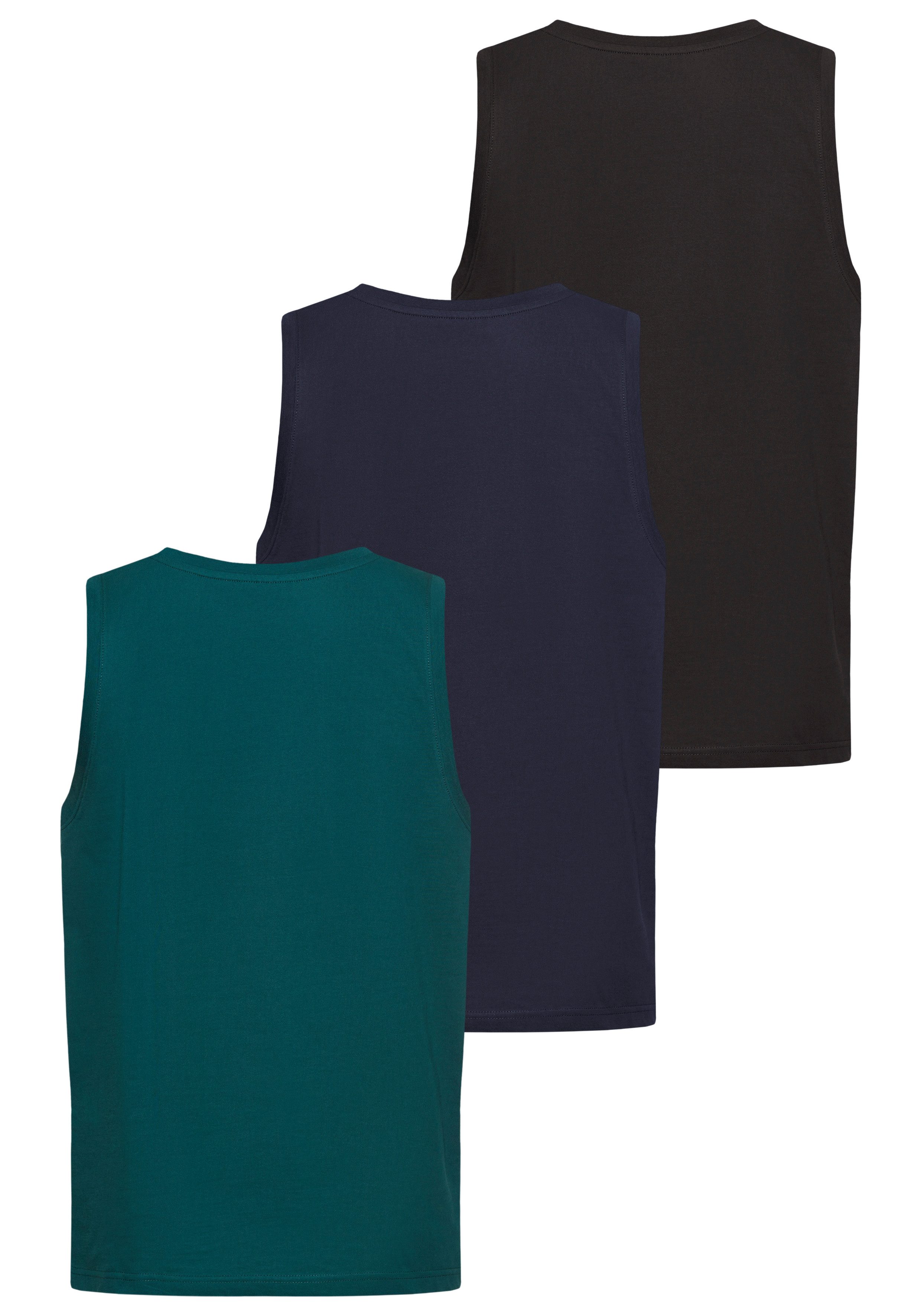 Man's World Muscle-shirt slank gesneden, ronde hals, van 100% katoen (3-delig, Set van 3)