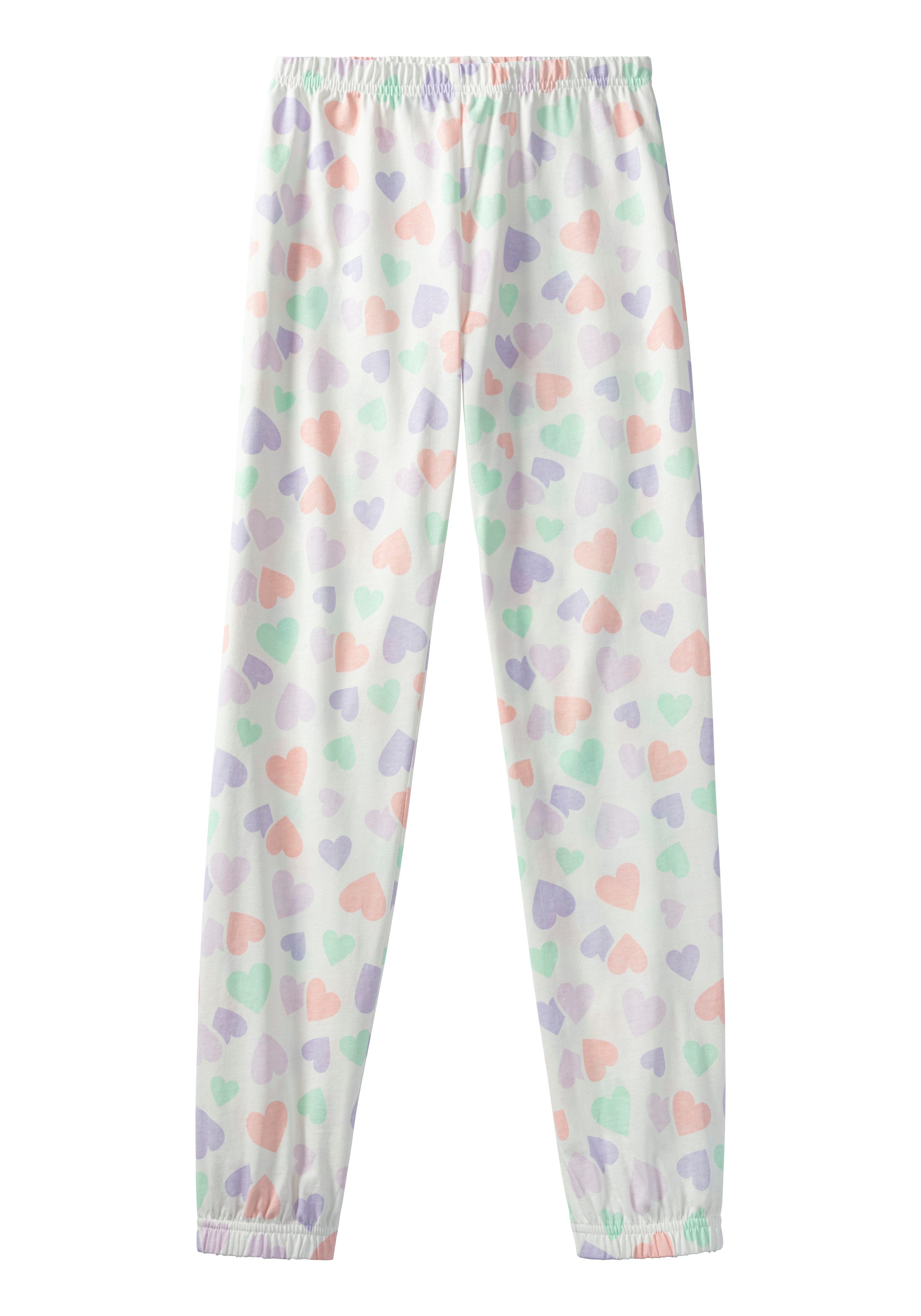 Petite fleur Pyjama Pyjama met broek in hartjes allover print (2-delig, 1 stuk)