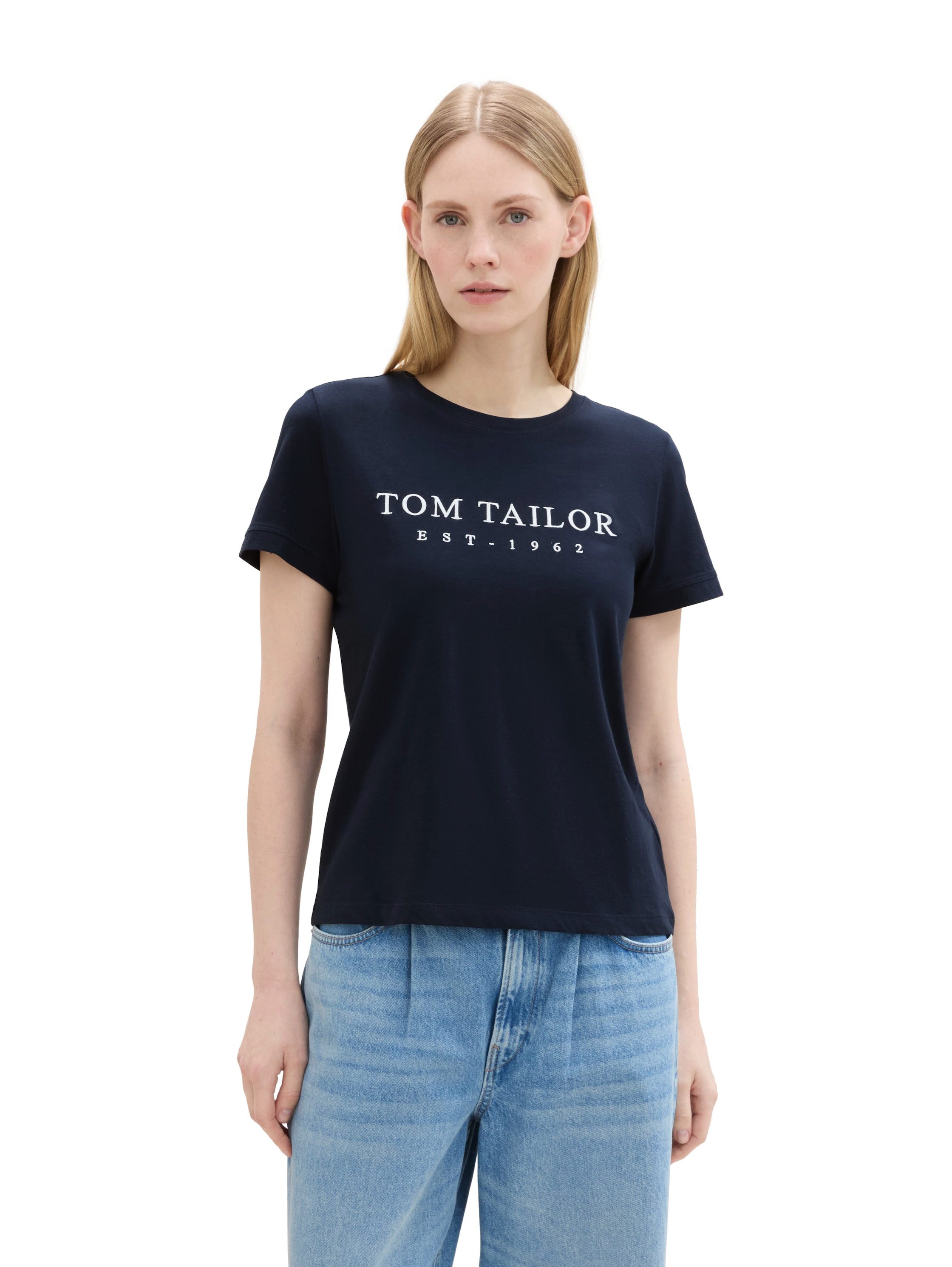 Tom Tailor Shirt met print met geborduurd logo