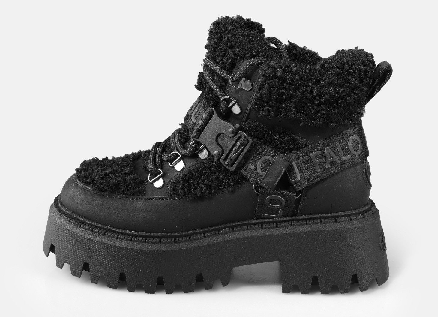 Buffalo Plateaulaarsjes Aspen Com Mid Warm Winterboots, veterboots, enkellaarsje met knuffelige warme voering