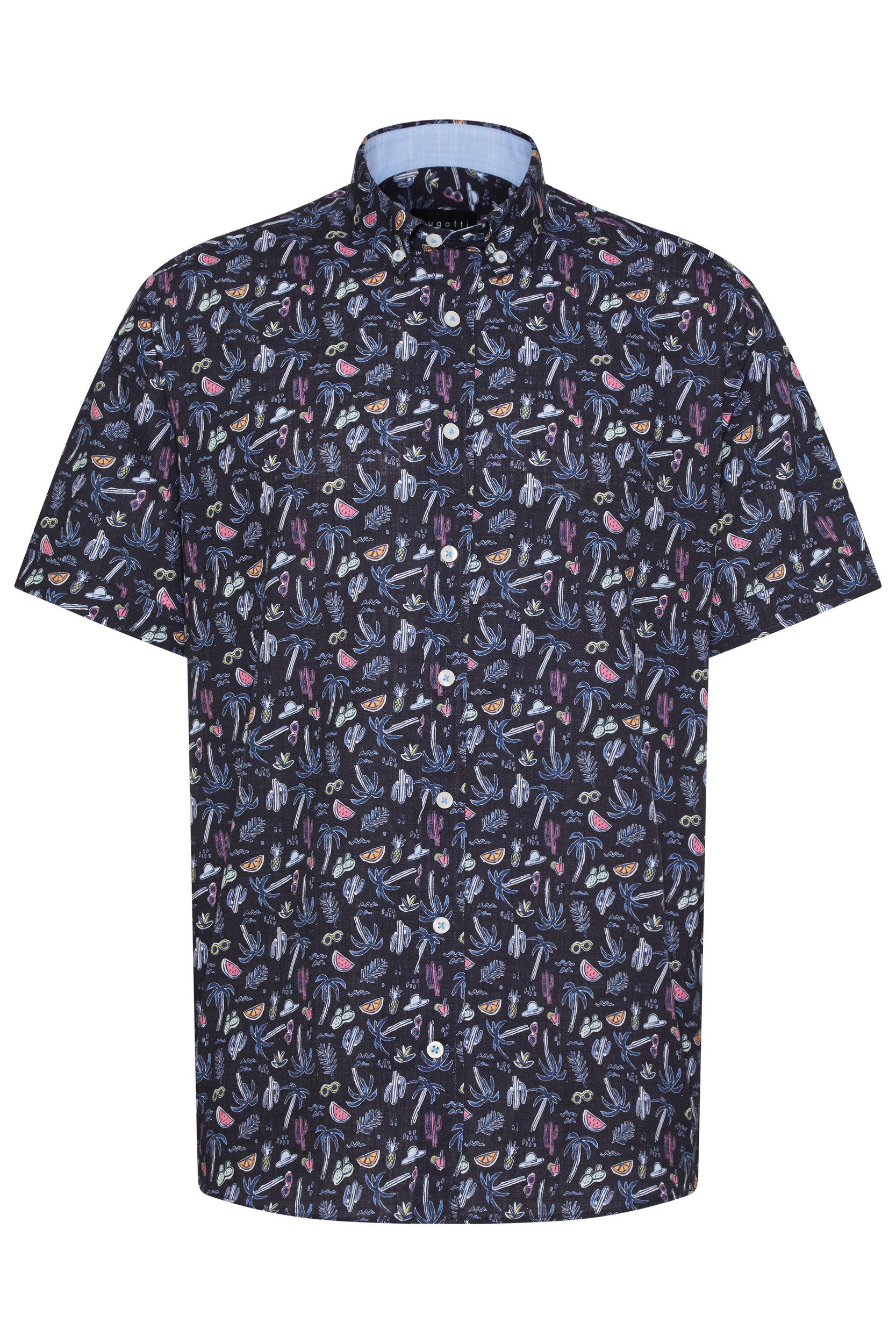 Bugatti Overhemd met korte mouwen met zomerse prints