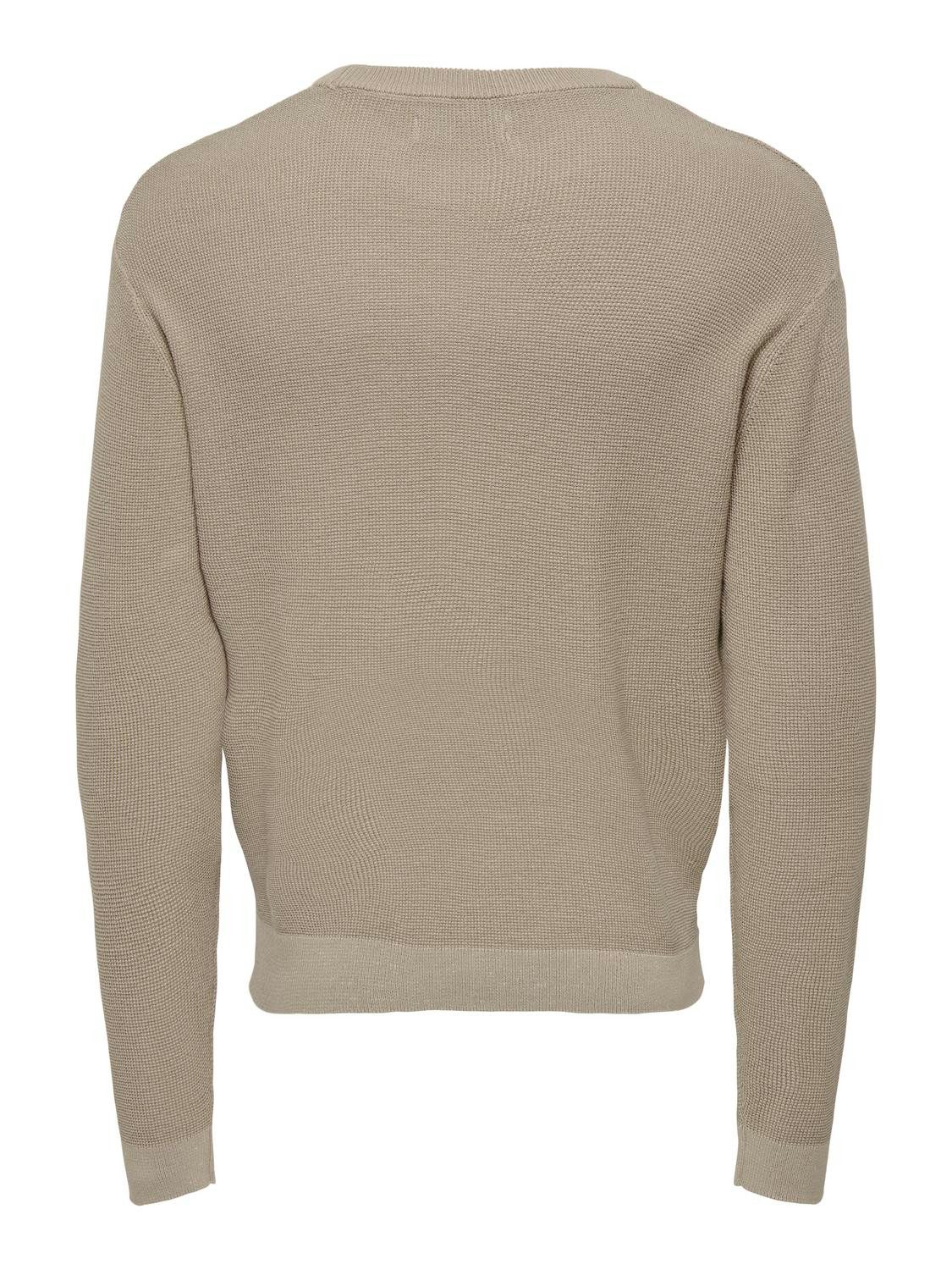 ONLY & SONS Trui met ronde hals ONSTONY DS 12 LS WAFFLE CREW KNIT