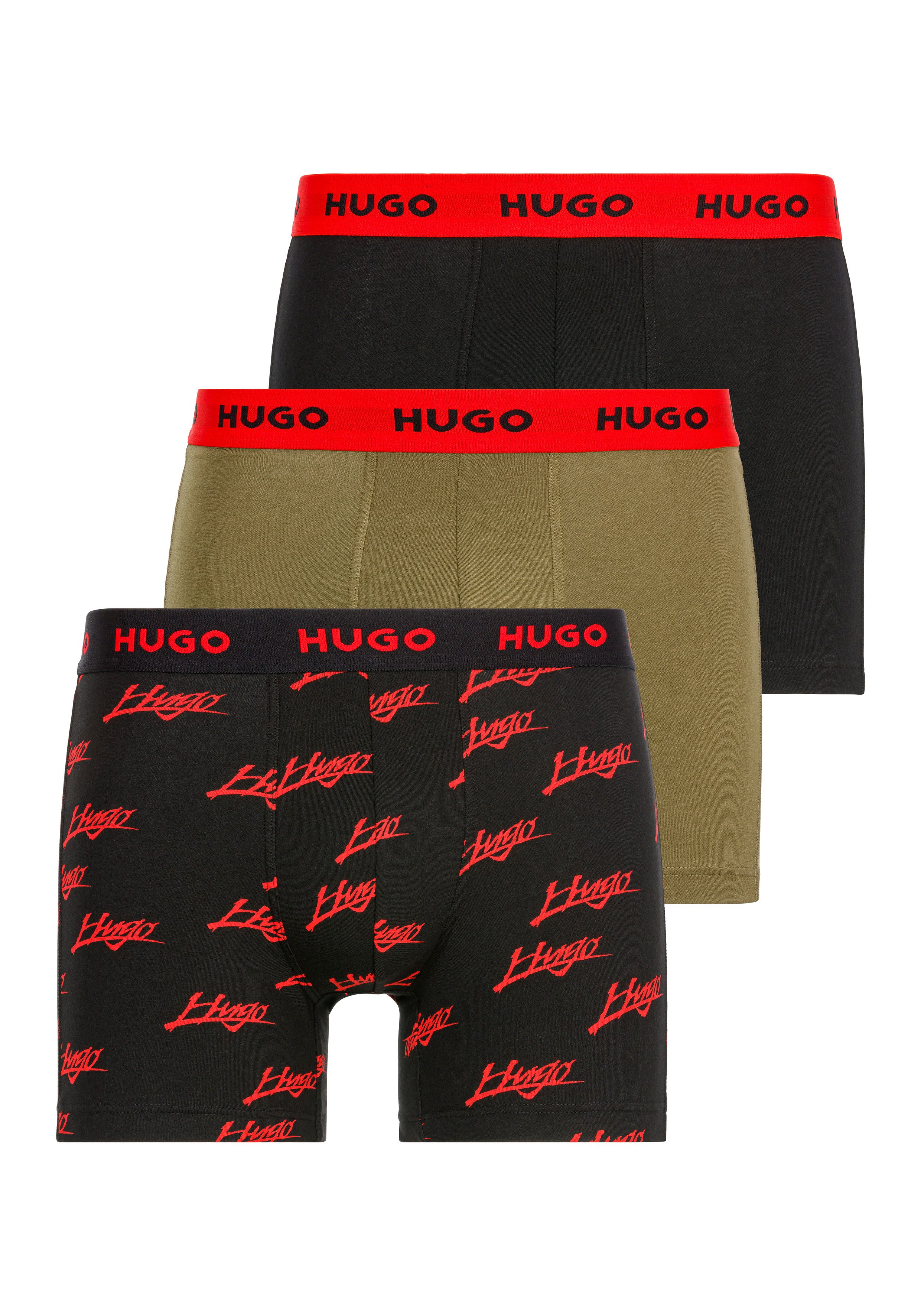 HUGO Boxershort met band met label in een set van 3 stuks