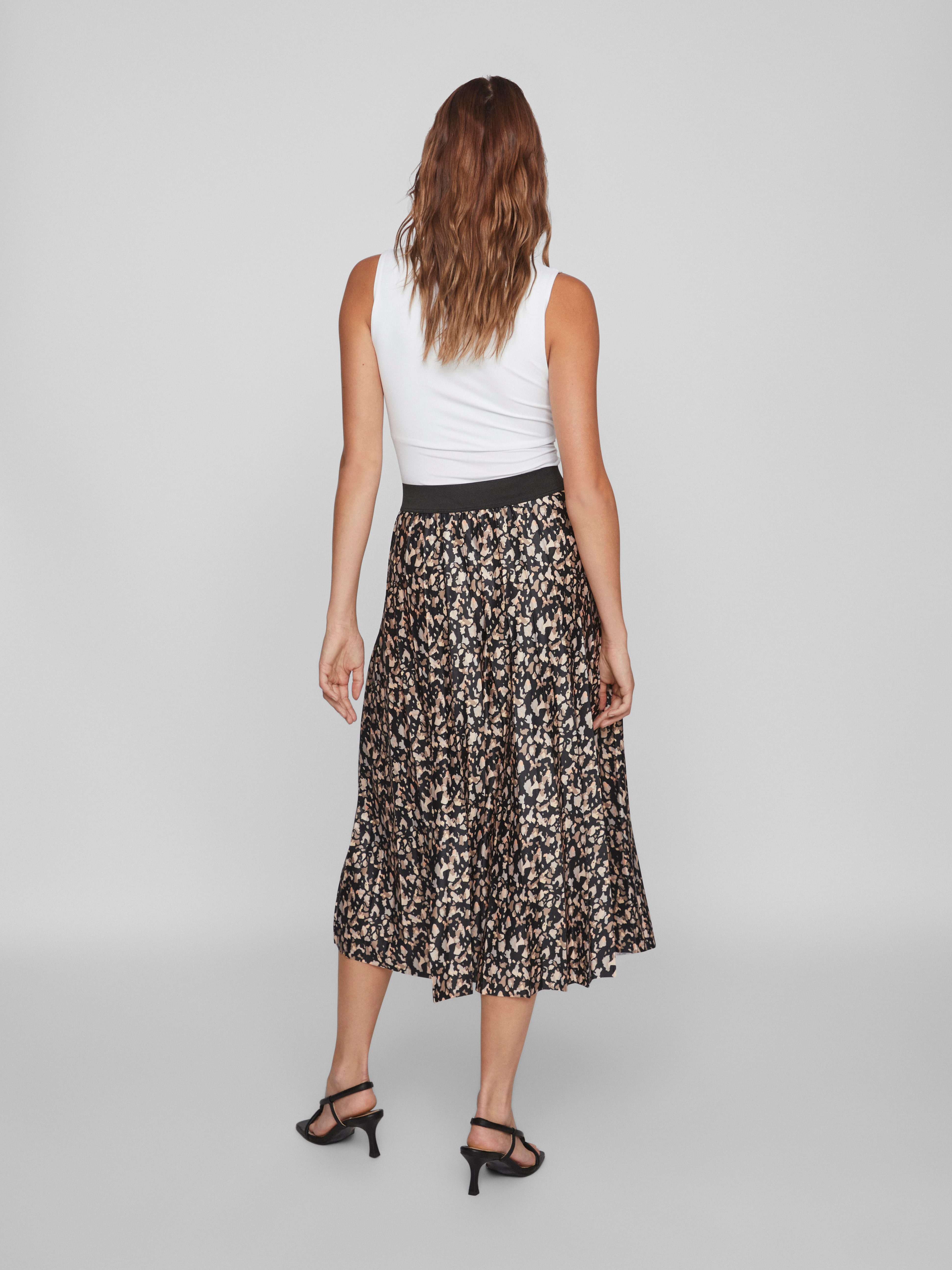 Vila Plissérok VINITBAN PRINT SKIRT - NOOS