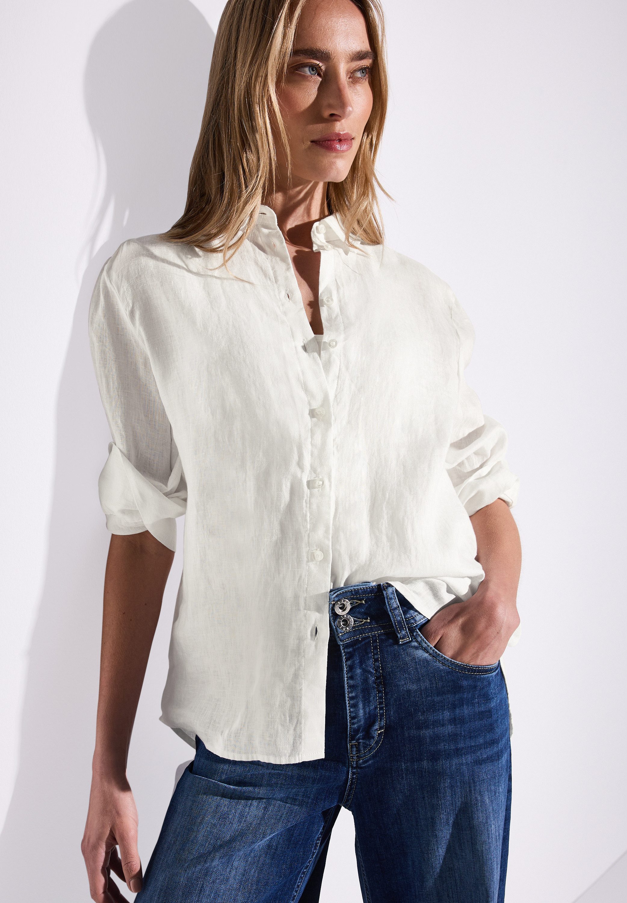 STREET ONE Overhemdblouse met 3/4-mouwen