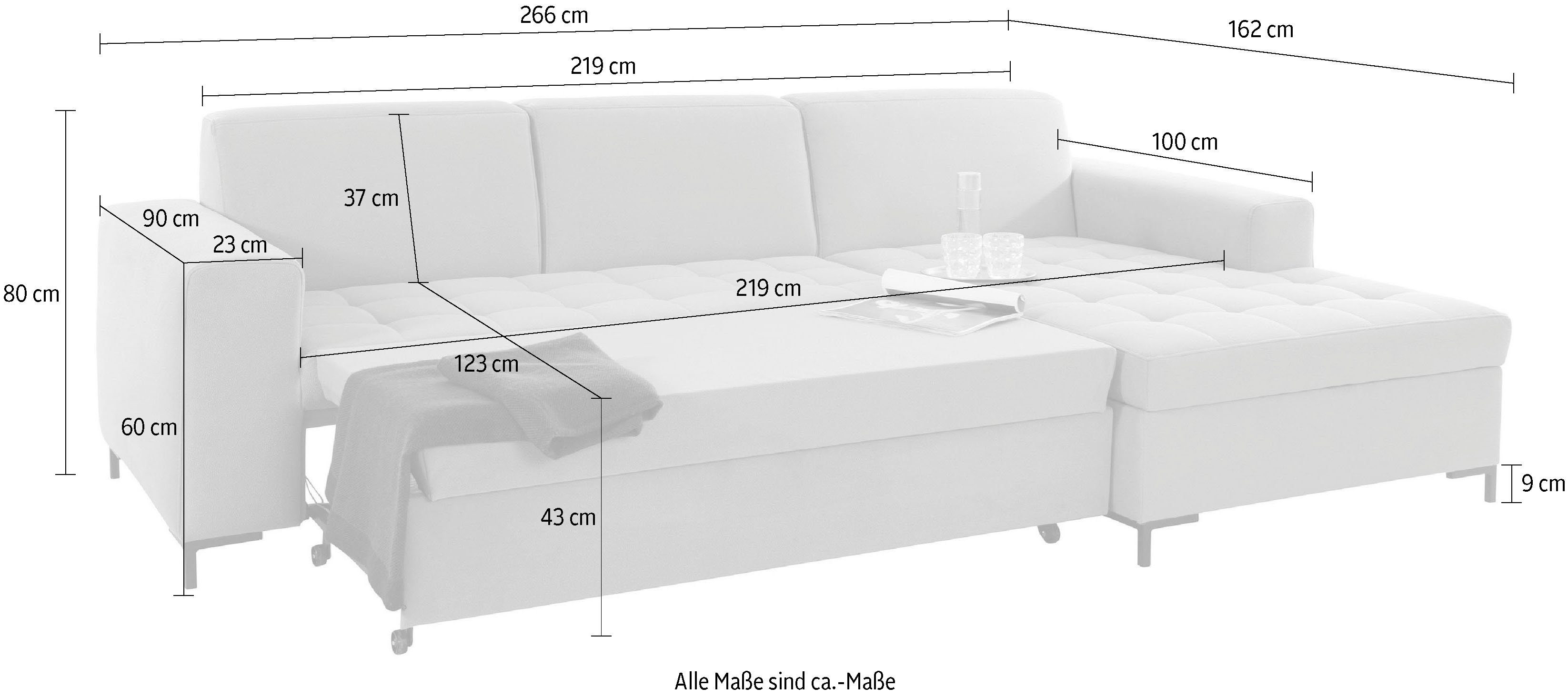 OTTO products Hoekbank Grazzo L-vorm hoogwaardige stoffen van gerecycled materiaal, stiksels op de zitting