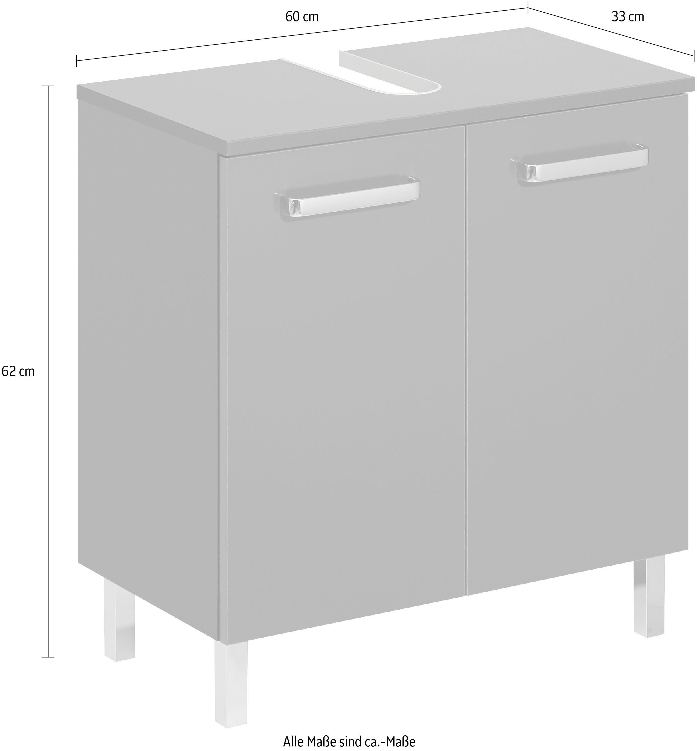 Saphir Wastafelonderkast Quickset wastafelonderkast met 2 deuren, 60 cm breed, zonder wastafel
