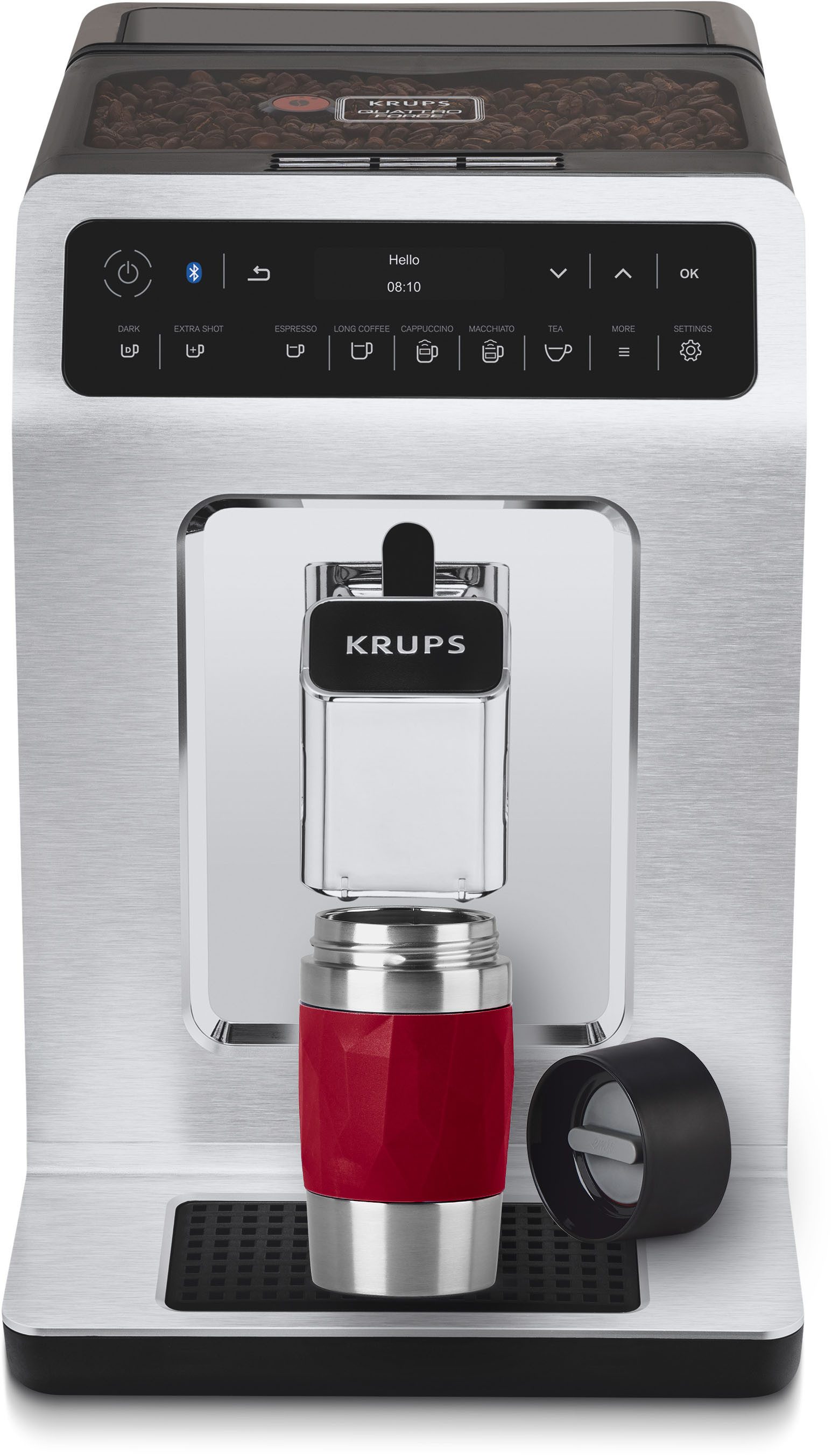 Emsa Thermosbeker Travel Mug Compact 0,3l, roestvrij staal, 3u warm/6u koud, 360° drinkopening, vaatwasmachinebestendig