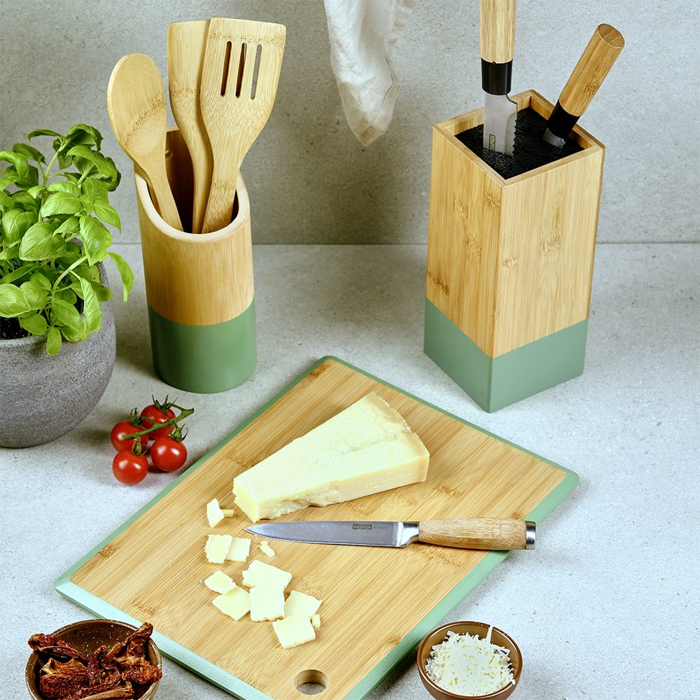 KESPER for kitchen & home Messenblok Messenhouder met kunststof borstel voor variabele plaatsing van messen (1-delig)