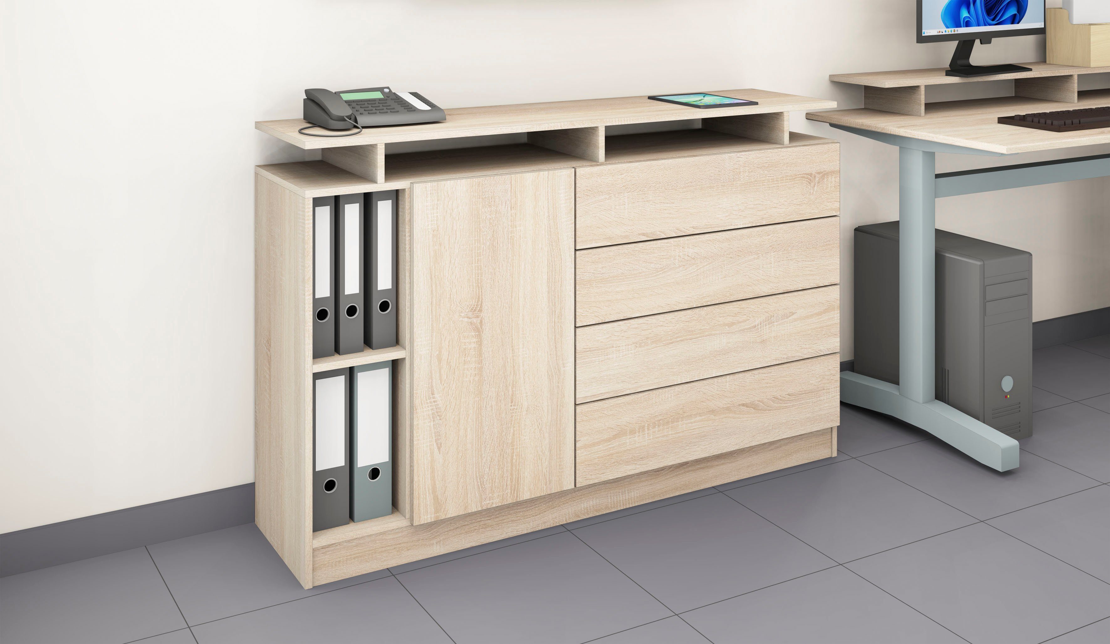 borchardt Möbel Dressoir Vaasa moderne greeploze look, push-to-openfunctie