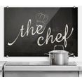 wall-art kookplaatdeksel spatscherm keuken chefkok (1-delig) zwart