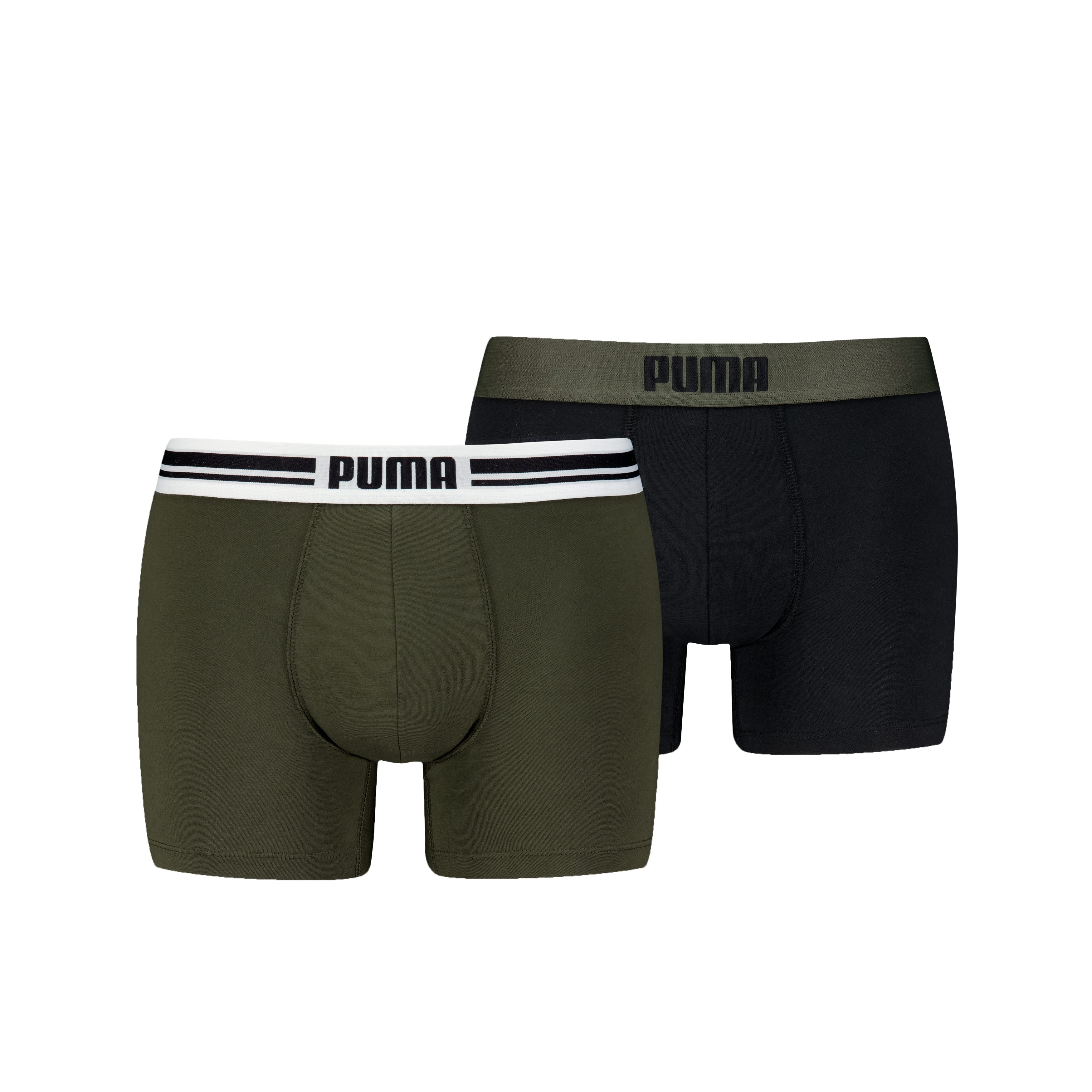 PUMA Boxershort PUMA MEN EVERYDAY PLACED LOGO BOXERS 2P (Set van 2) heren boxershorts maat S groen