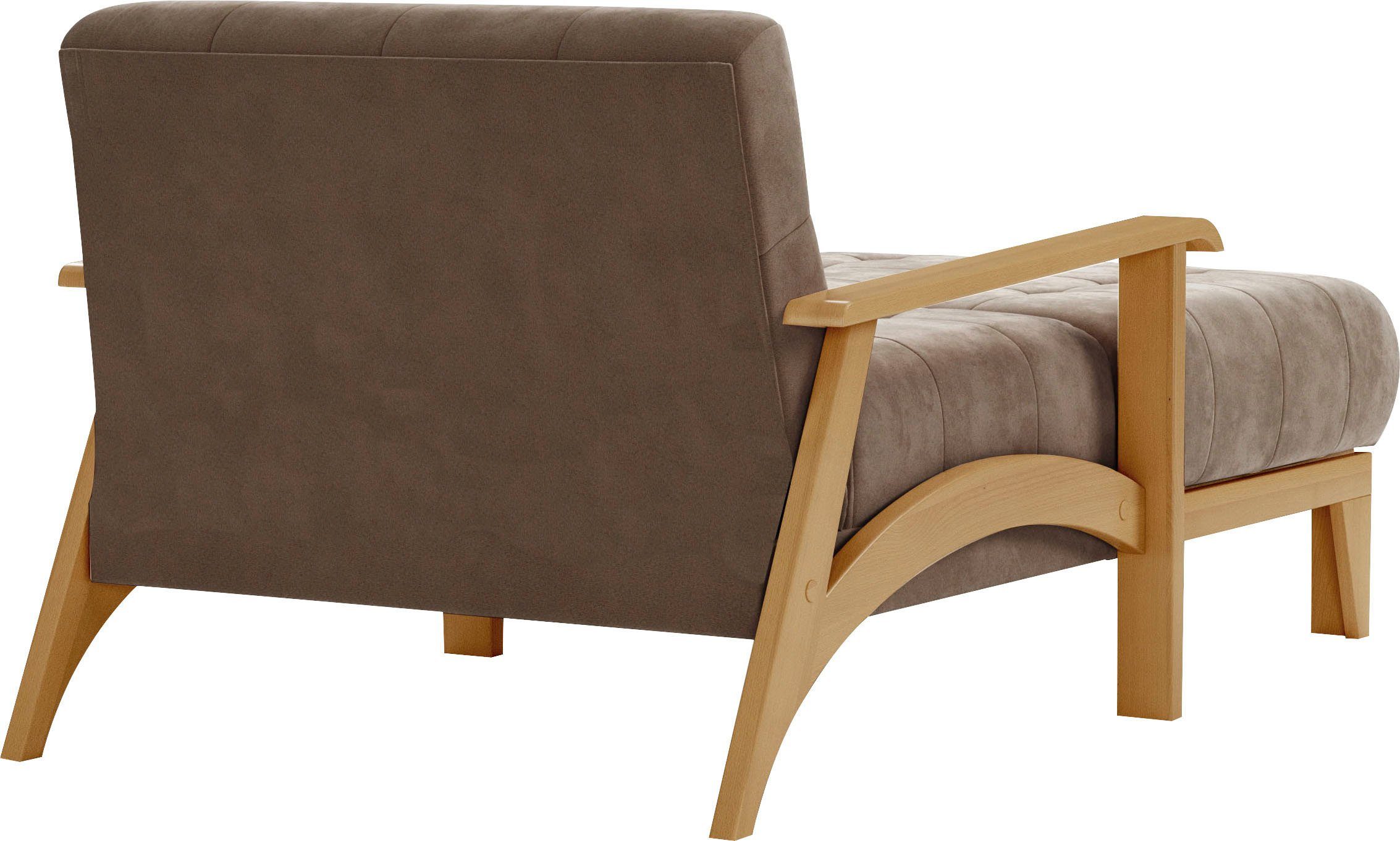 sit&more Récamier Billund Armleuningen van eikenkleurig beukenhout, verschillende bekledingen en kleuren