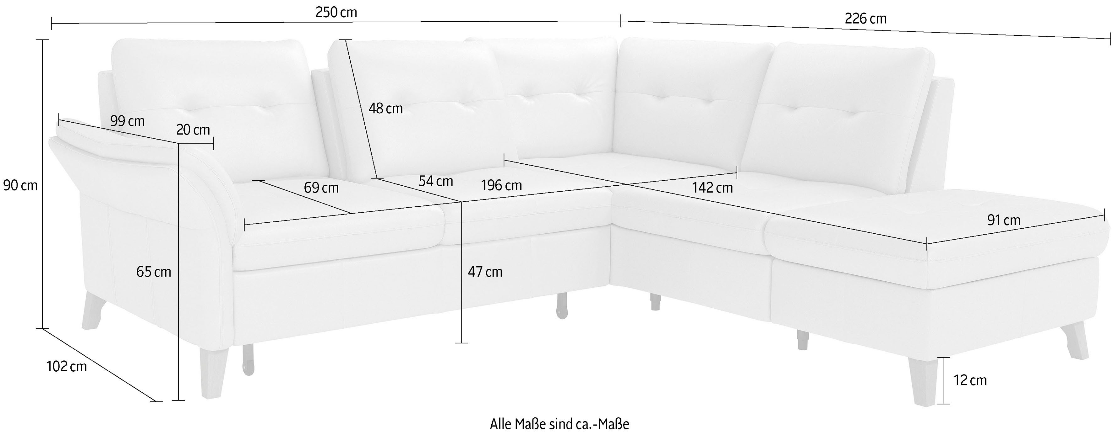 sit&more Hoekbank Göteborg inclusief zitdiepteverstelling, optioneel met bedfunctie & bedlade