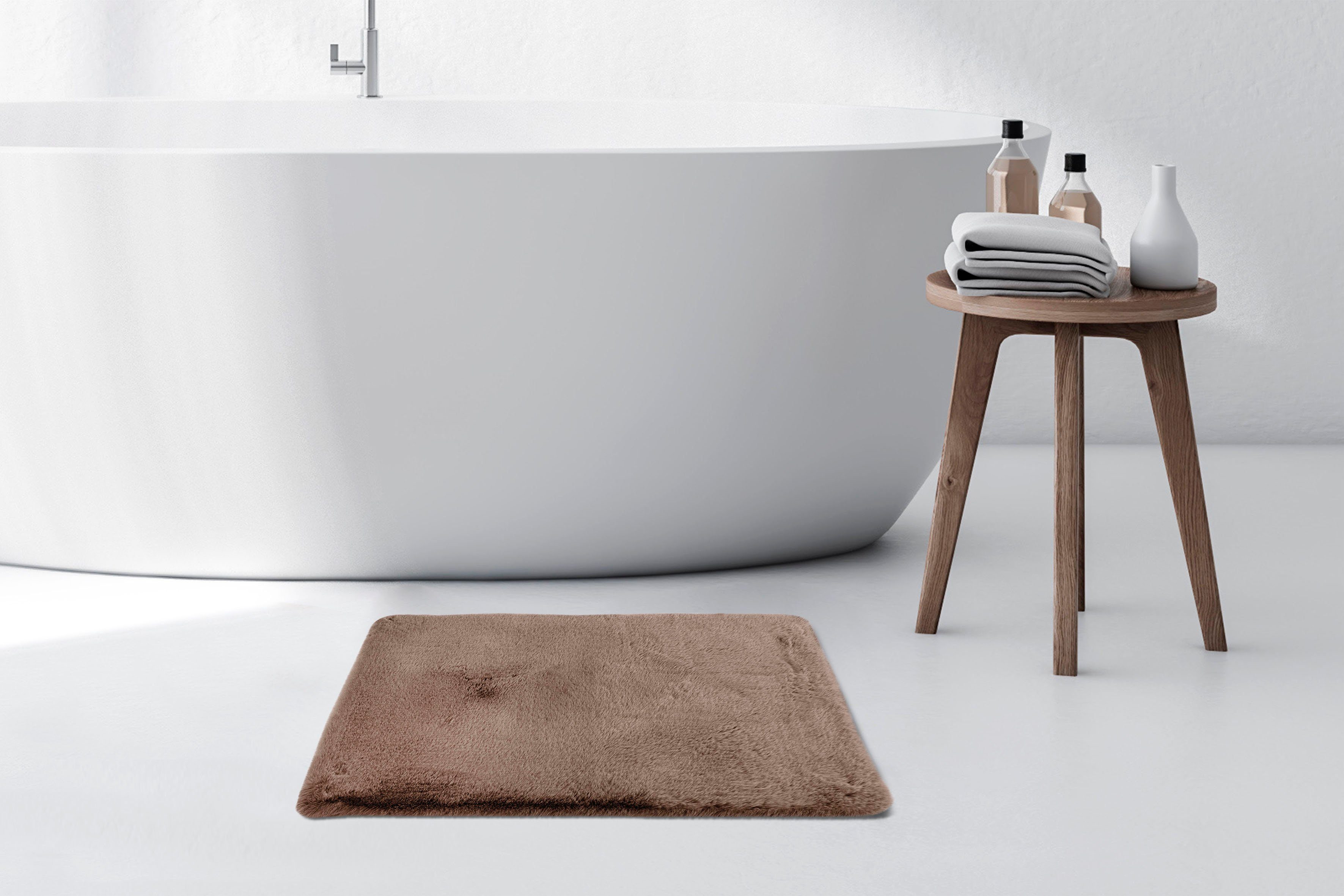 Kayoom Badmat Rabbit zachte konijnenbont haptiek, badkamer, kinderkamer, slaapkamer (1 stuk)