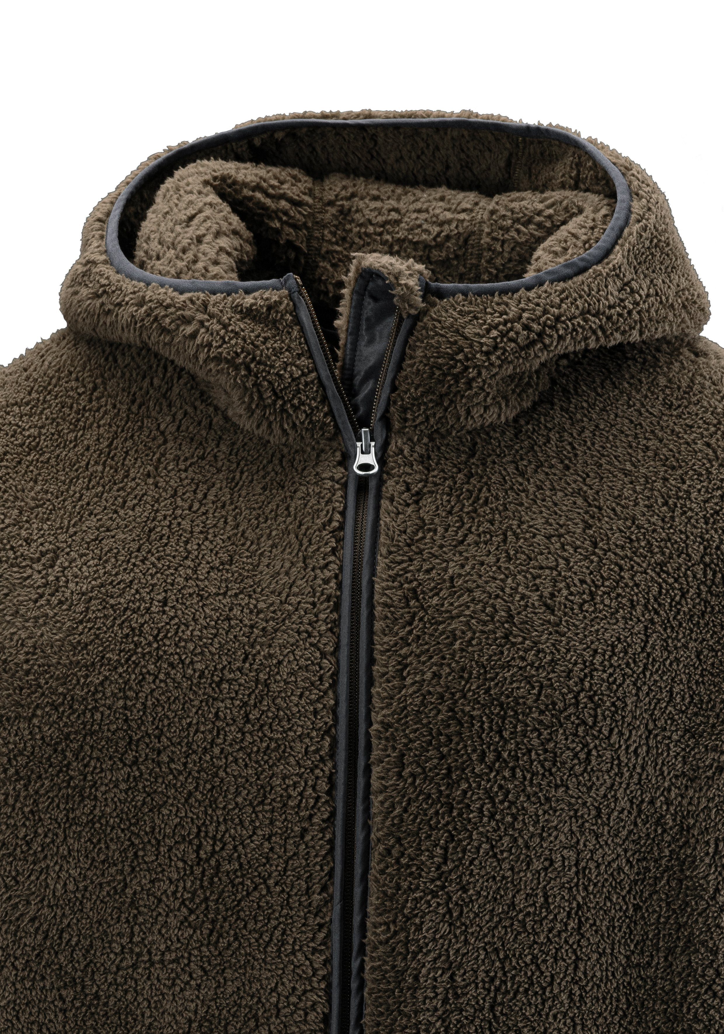 John Devin Capuchonvest in zacht teddy fleece