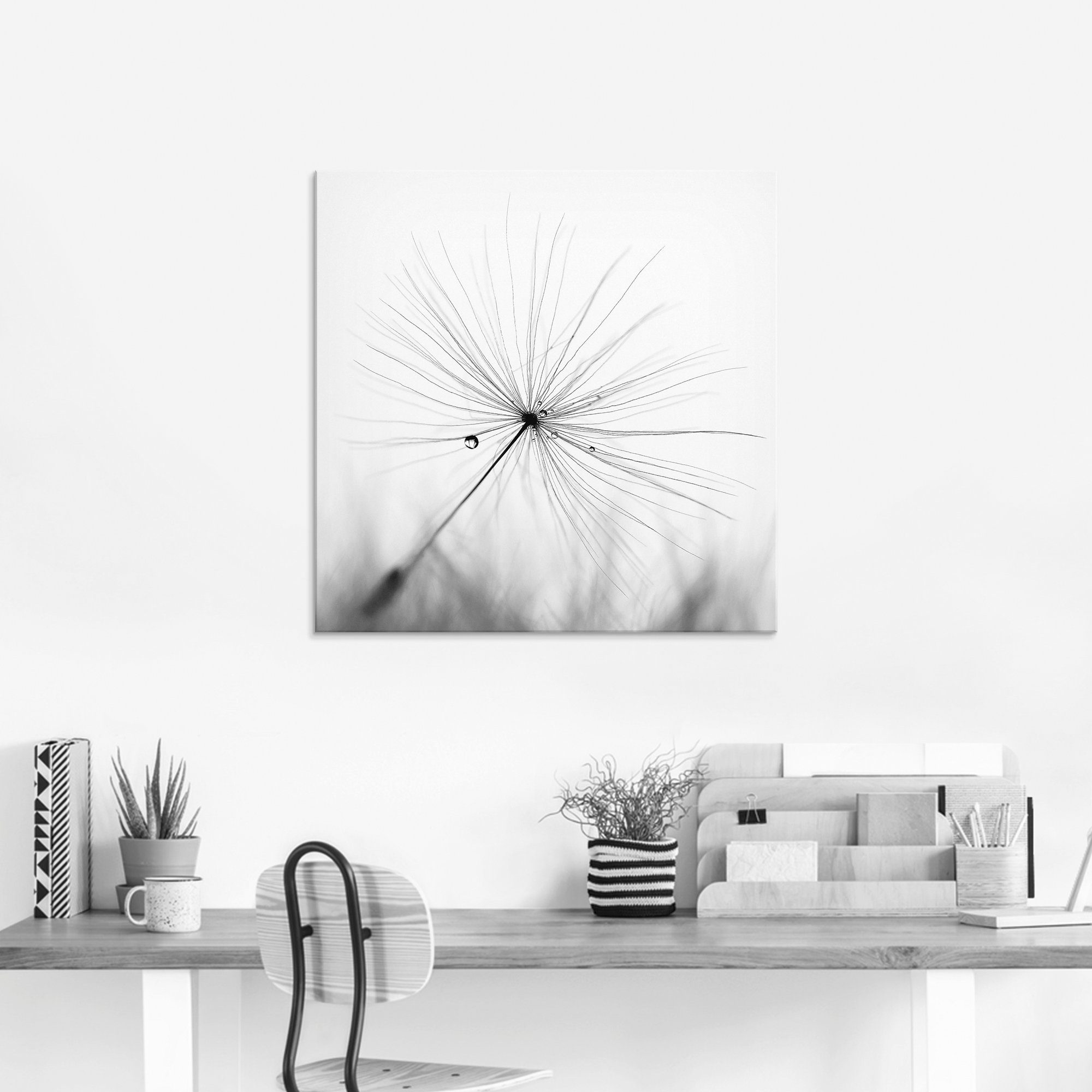 Artland Print op glas Pluizenbol pluimen in verschillende maten