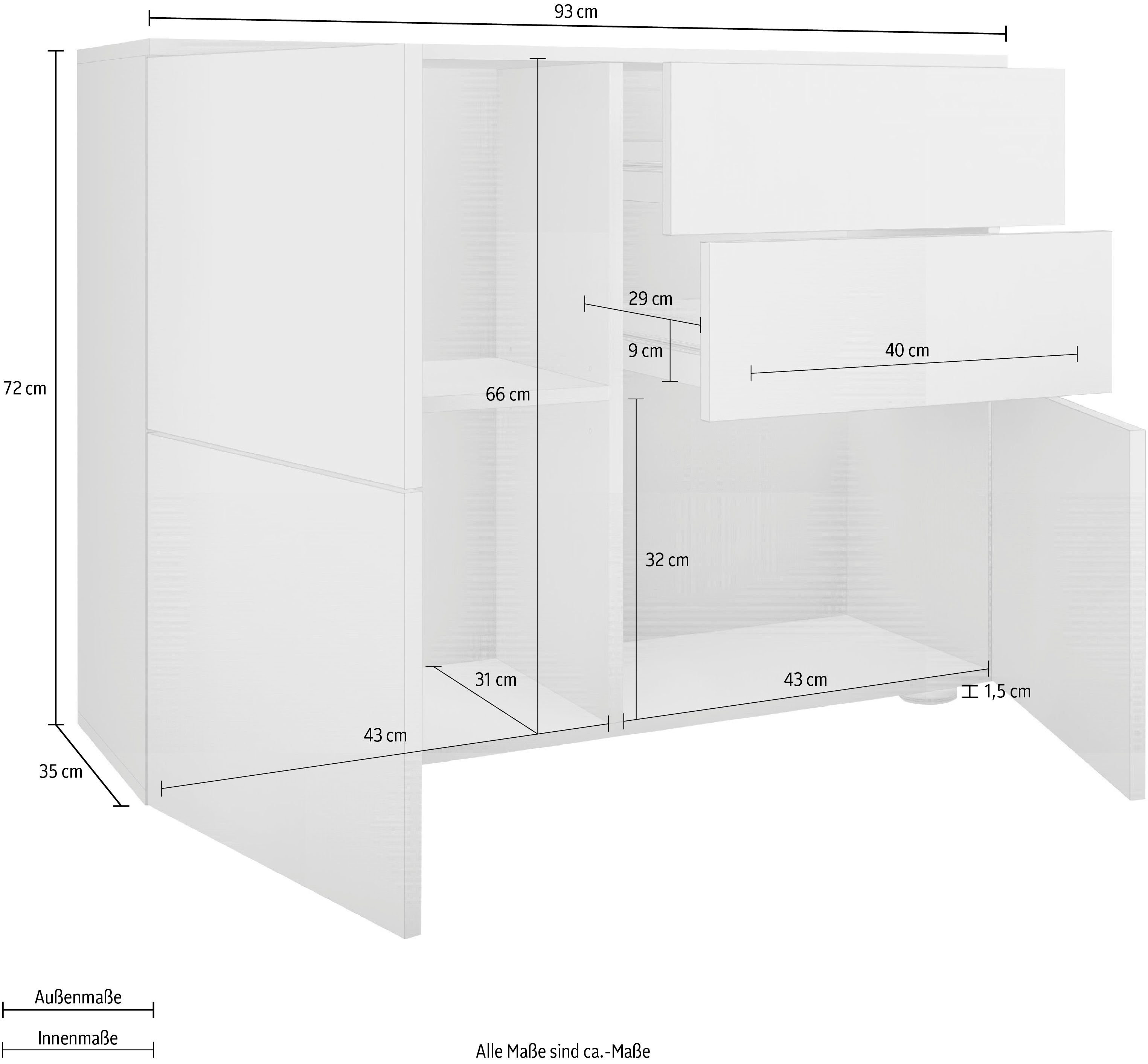 borchardt Möbel Kast Rova Breedte 93 cm