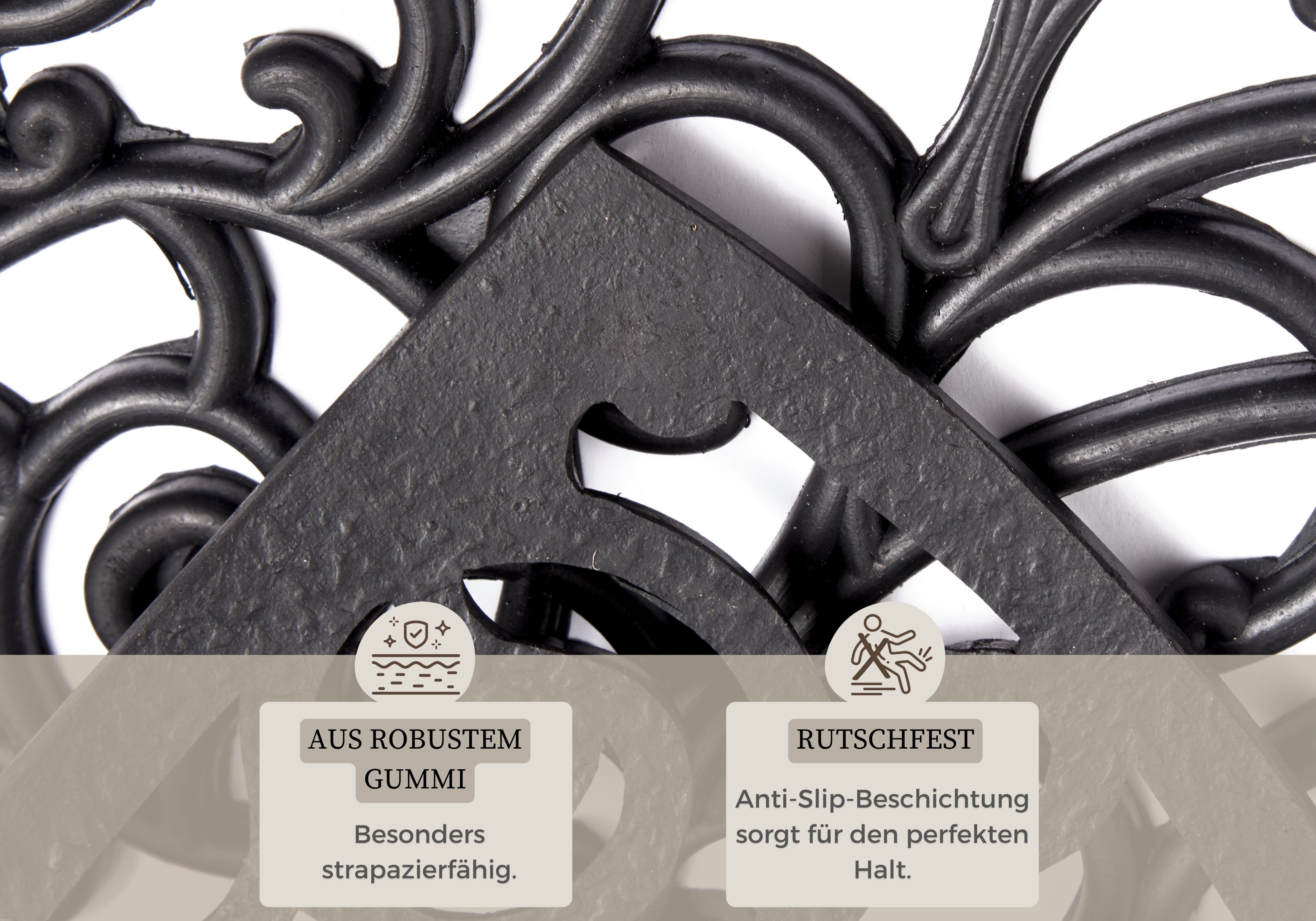 HANSE Home Mat Ornamenten, deurmat Rubber, vuilafstotende mat, buiten, antislip, binnen, rubbermat
