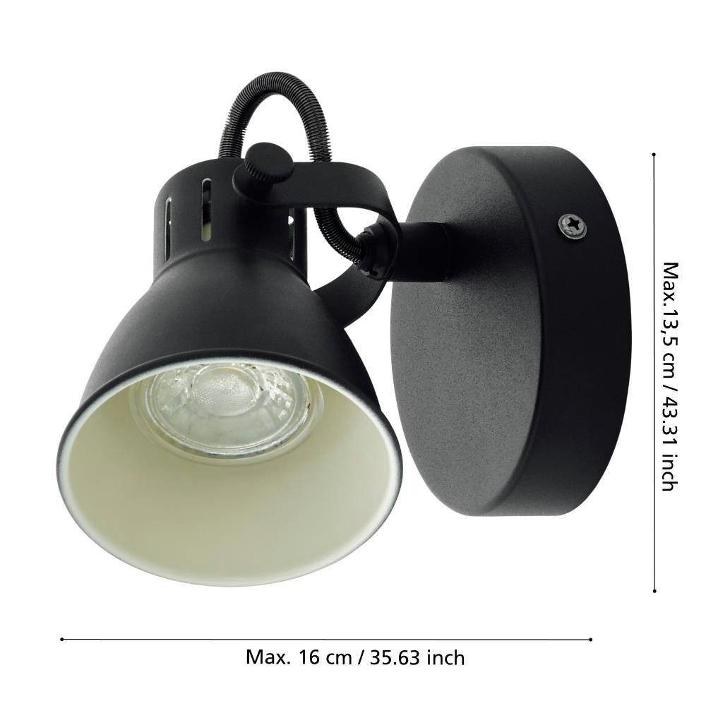 EGLO Led-wandlamp SERAS wandlamp, plafondspot, spot, ganglamp, zwart, wit
